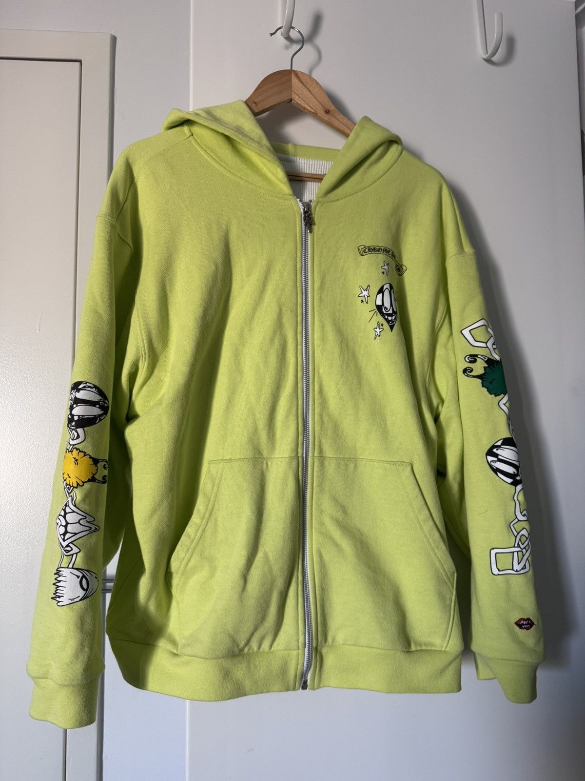 Chrome Hearts Chrome Hearts Matty Boy Lime Green Zip Up Hoodie Size US L / EU 52-54 / 3 - 2 Thumbnail