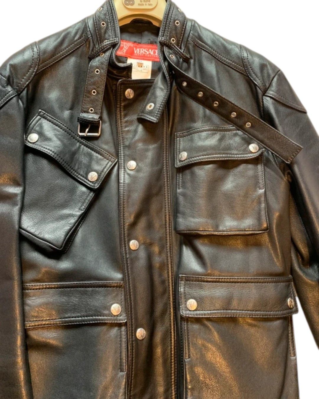 Versace Jeans Couture VINTAGE LEATHER 4 POCKET BIKER JACKET BY DONATELLA VERSACE Size US M / EU 48-50 / 2 - 3 Thumbnail