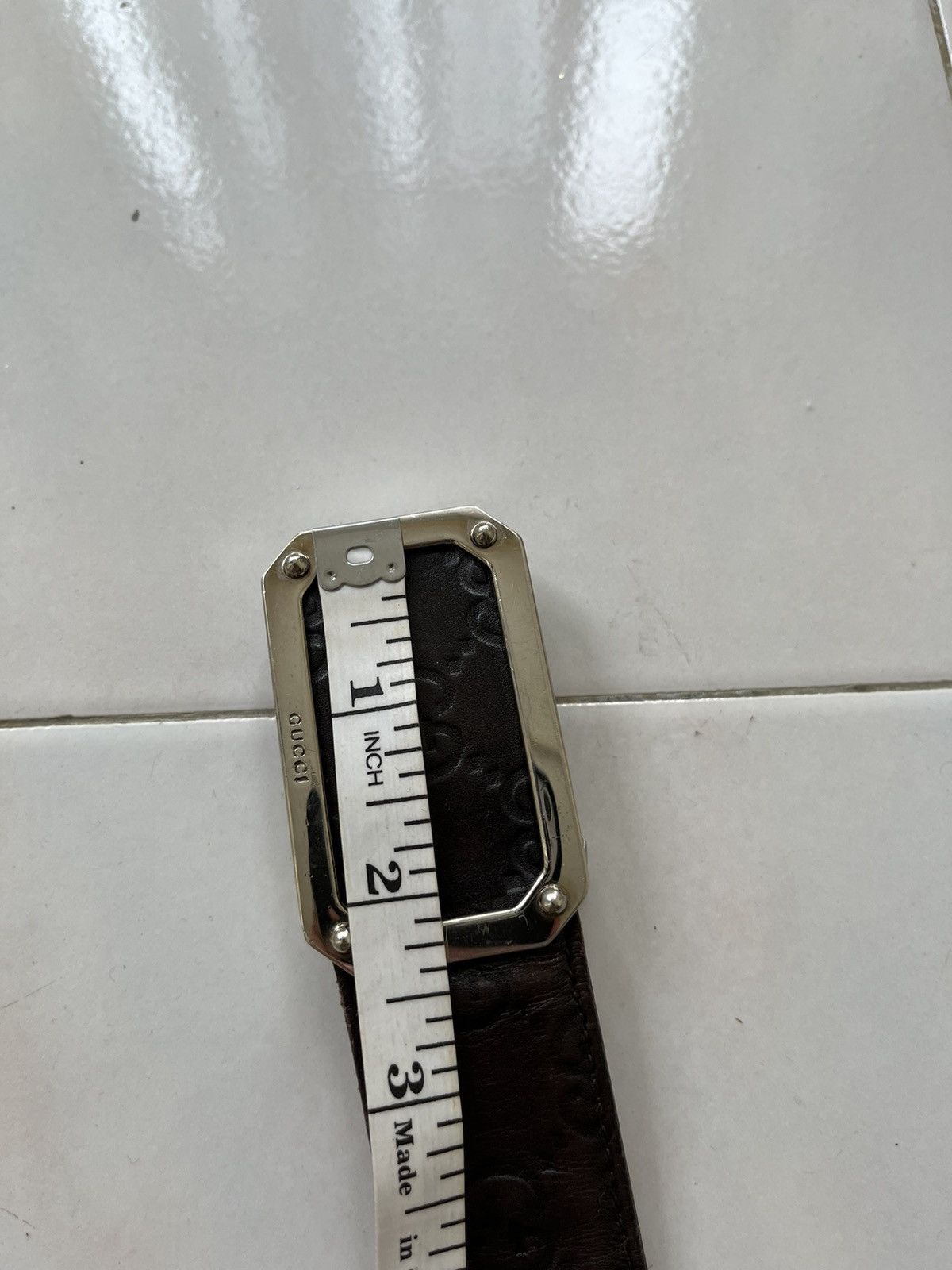 Gucci Gucci Dark Guccissima Leather Square Buckle Size ONE SIZE - 12 Thumbnail