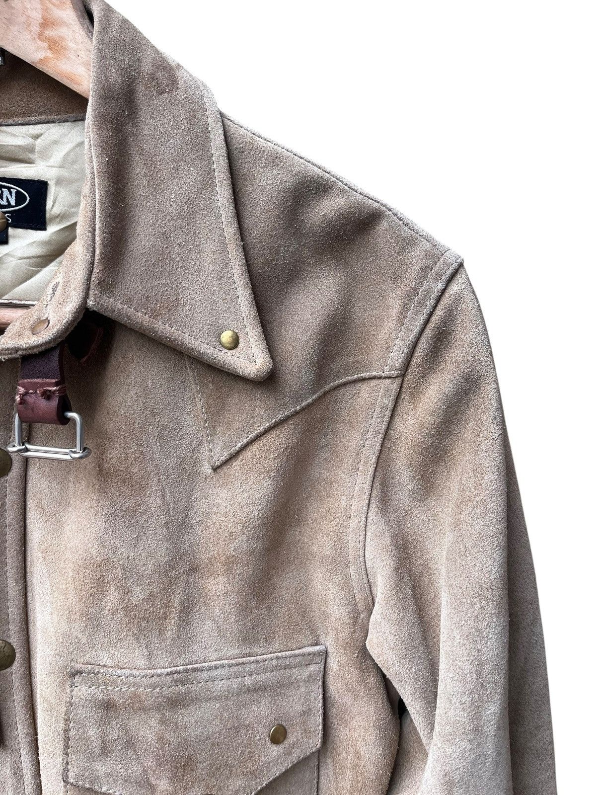 Genuine Leather Light brown suede Horn works leather shirt Size US M / EU 48-50 / 2 - 5 Thumbnail
