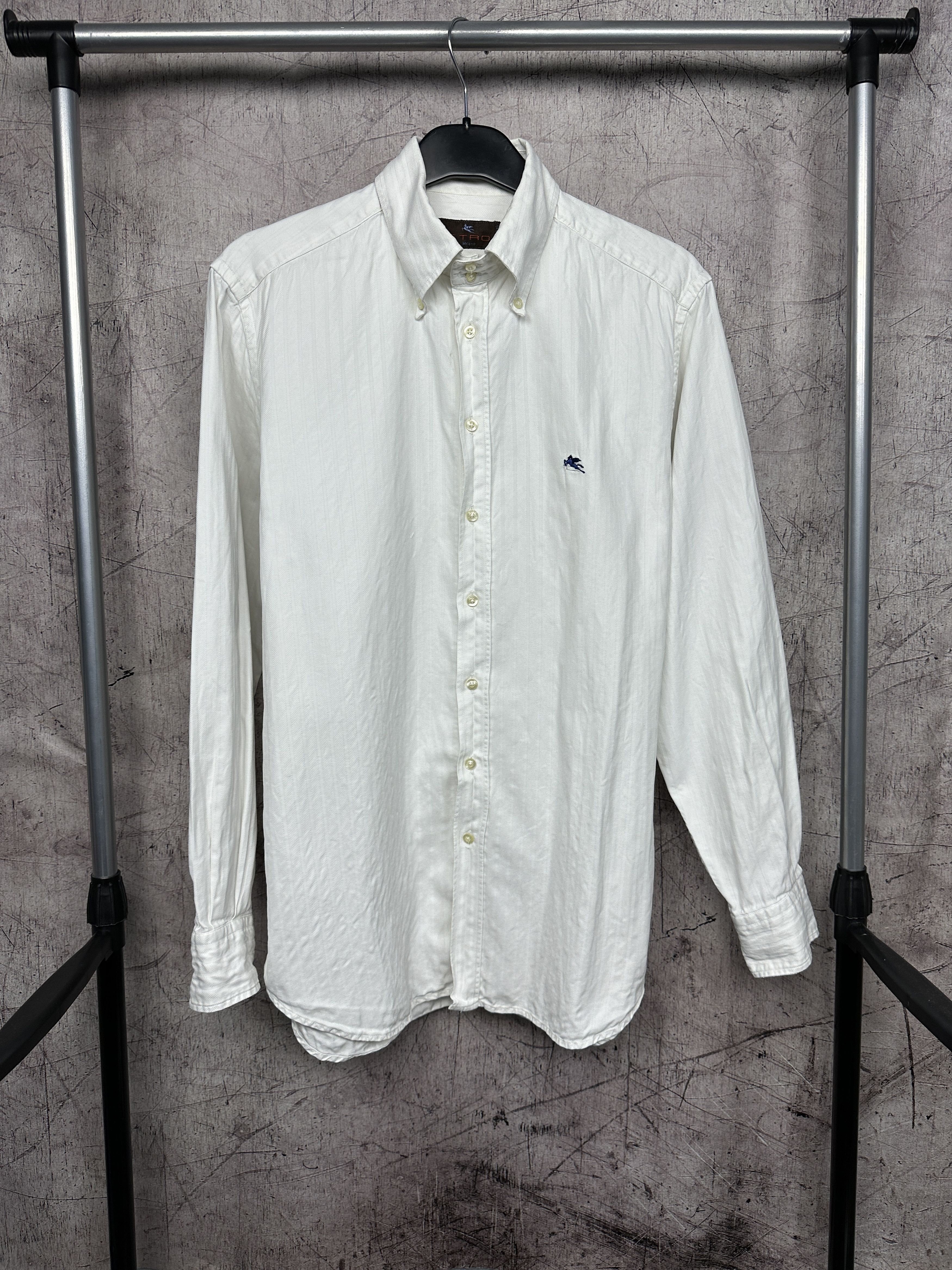 Etro Etro Vintage Mens Long Sleeve White Shirt Size US M / EU 48-50 / 2 - 1 Thumbnail