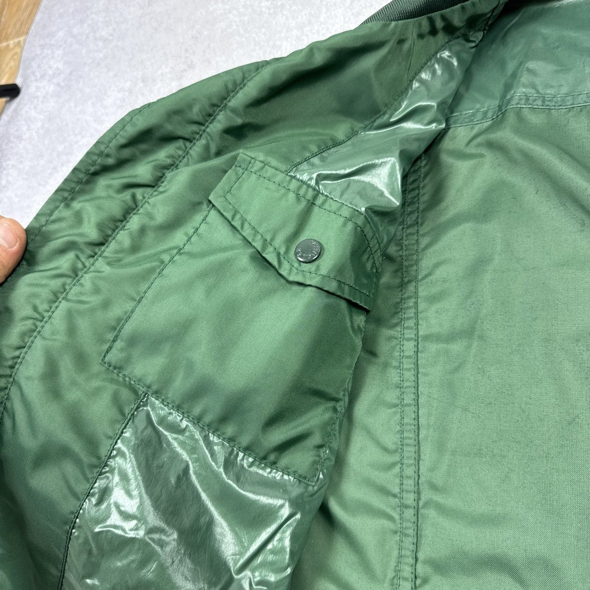 Moncler Men`s Moncler Emile Green Nylon Bomber Jacket Size 2 / M Size US M / EU 48-50 / 2 - 14 Thumbnail