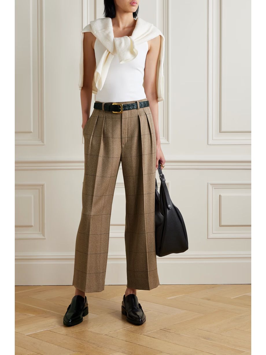 Loro Piana o1srvl11e0824 Yurik Cheviot Overcheck Trouser in Brown Size 26" / US 2 / IT 38 - 2 Thumbnail