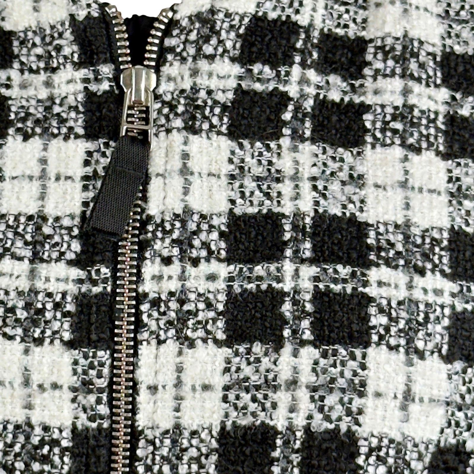Anthropologie Anthropologie Maeve B/W Plaid Cropped Tweed Bomber Jacket Size L / US 10 / IT 46 - 4 Thumbnail