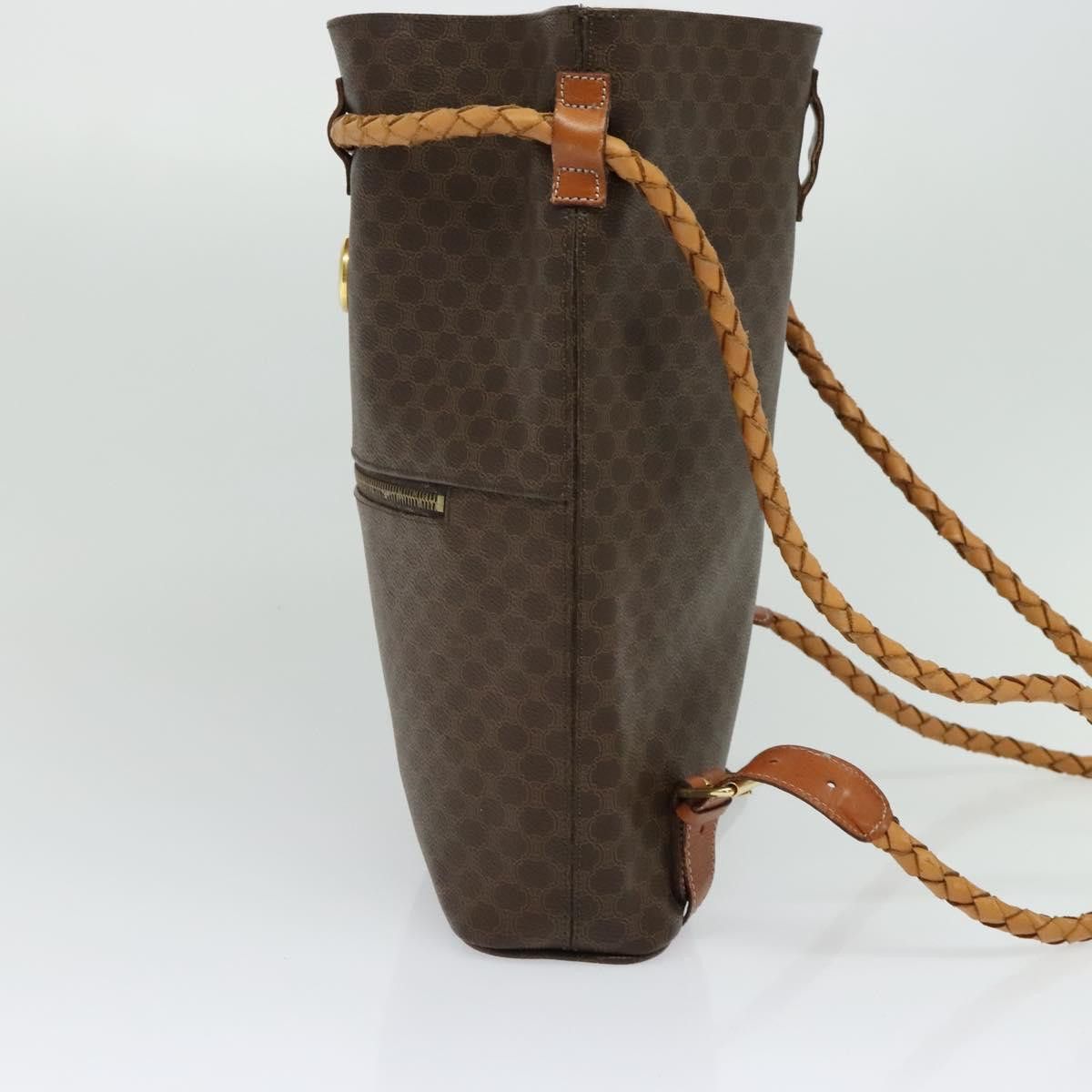Celine CELINE Macadam Canvas Backpack Pvc Leather Brown Gold Size ONE SIZE - 4 Thumbnail