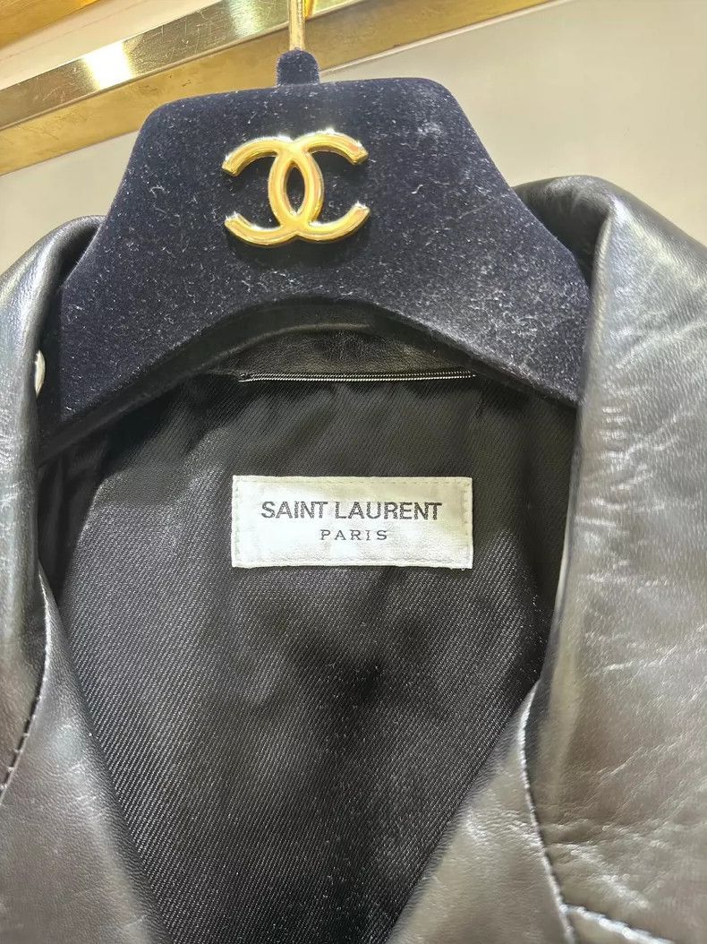 Saint Laurent Paris Saint Laurent Paris Solid color zipper leather jacket-2506 Size US XS / EU 42 / 0 - 3 Thumbnail