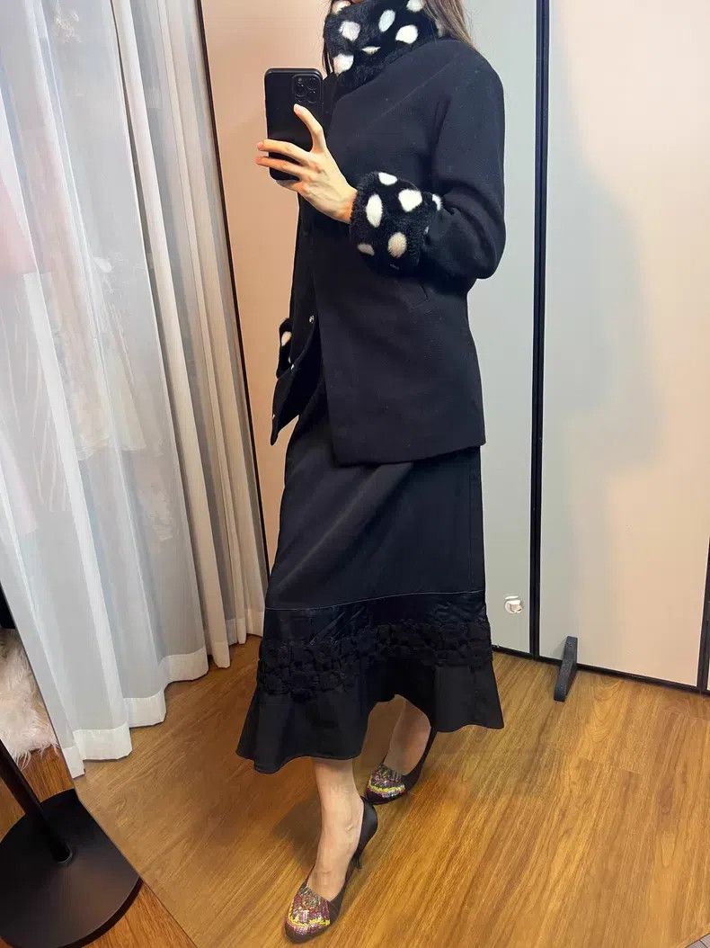 Comme des Garcons Comme Des Garcons size M Mixed Materials Fish Tail Long Sk Size 23" - 8 Thumbnail