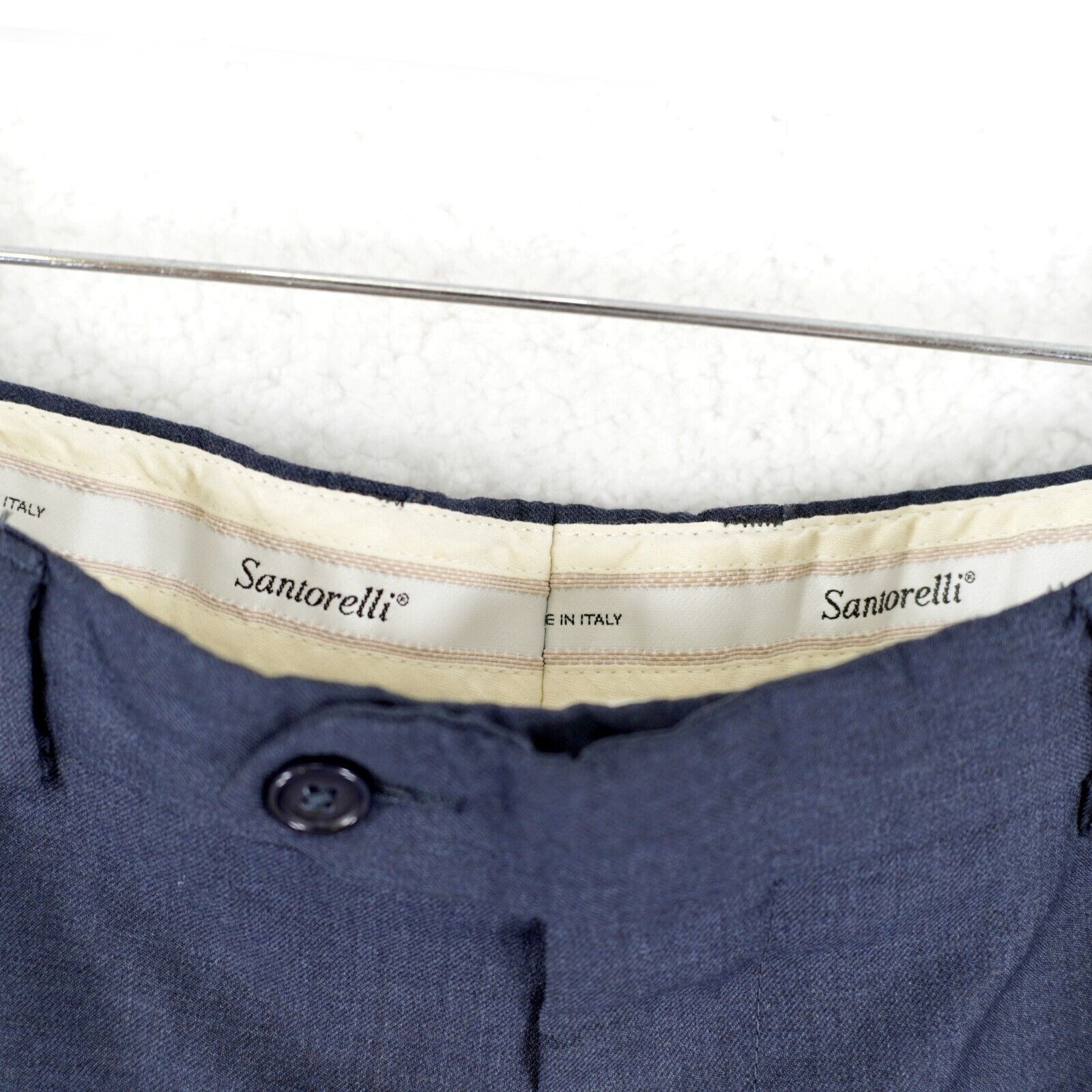 Santorelli Santorelli Luxury Serge Romeo Blue Flat Front Cuffed Mid Ris Size 34R - 4 Thumbnail