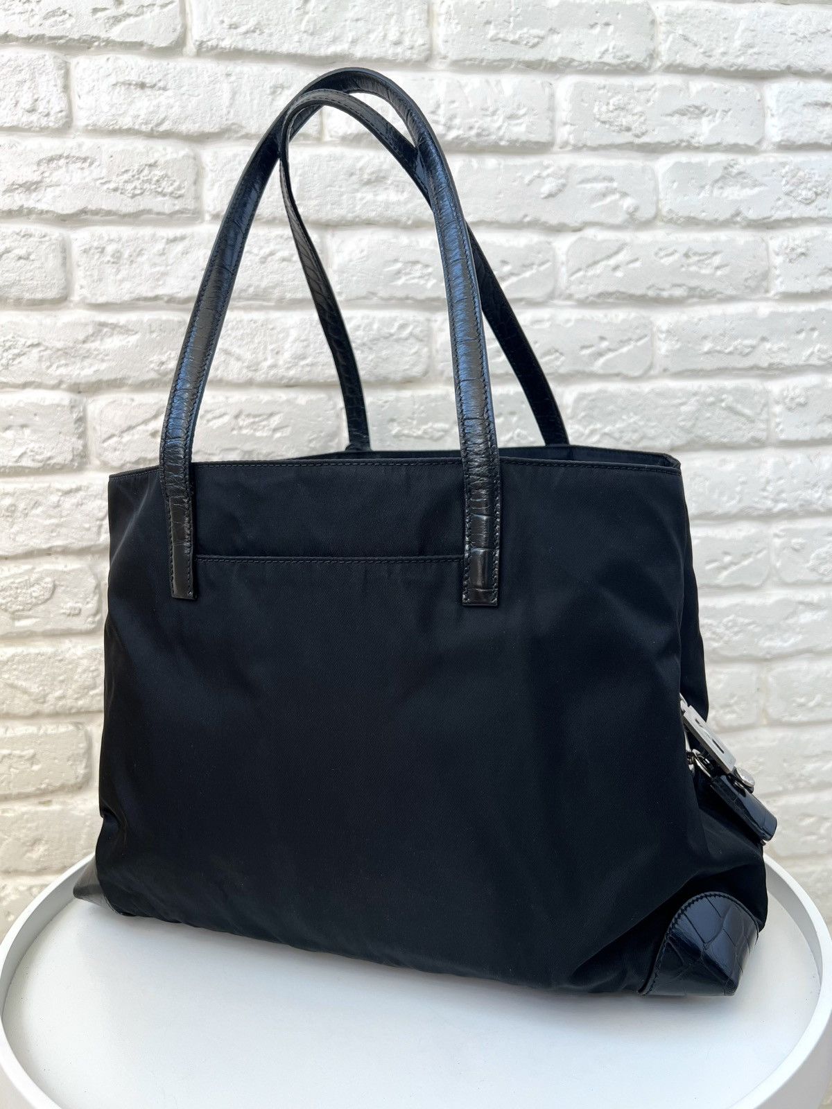 Prada Prada Black Nylon Tessuto & Coco Lock & Key Shoulder Bag Size ONE SIZE - 6 Thumbnail
