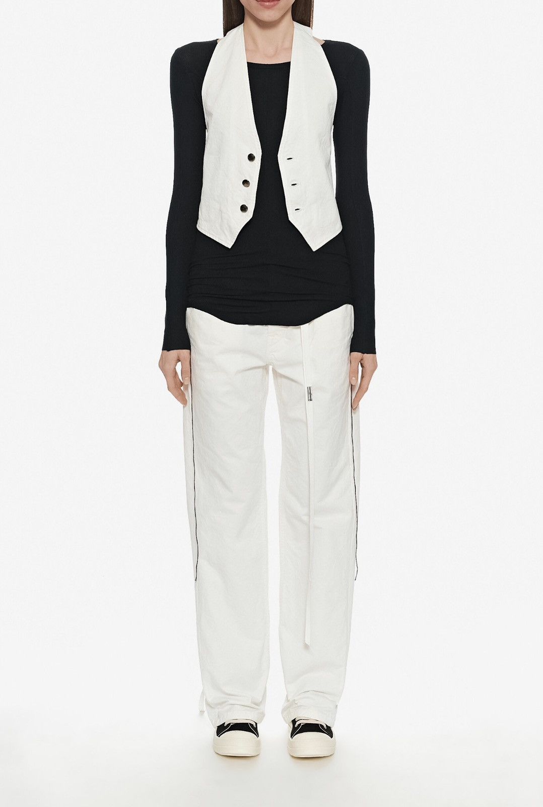 Ann Demeulemeester Ann Demeulemeester Monique Cotton Twill Vest Size S / US 4 / IT 40 - 4 Thumbnail