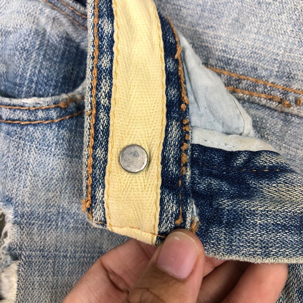 Japanese Brand Hysteric Glamour Vintage Distressed Straight Leg Denim Size 30" / US 8 / IT 44 - 22 Thumbnail