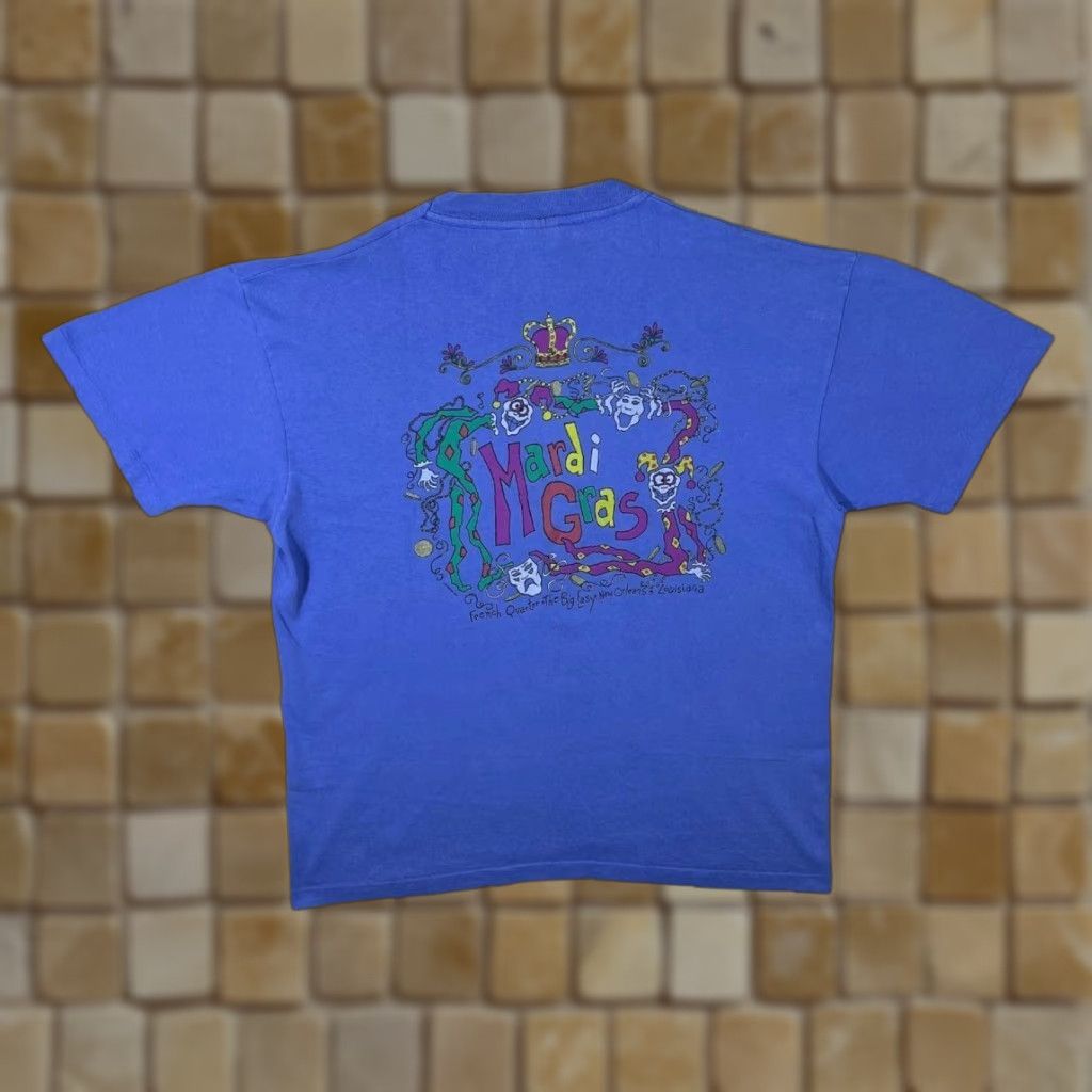 Anvil VINTAGE Anvil Mardis Gras “French Quarter New Orleans” T-Shirt XL Blue Short Sleeve Graphic Print Souvenir Men Regular Size XLG) Size US XL / EU 56 / 4 - 1 Thumbnail