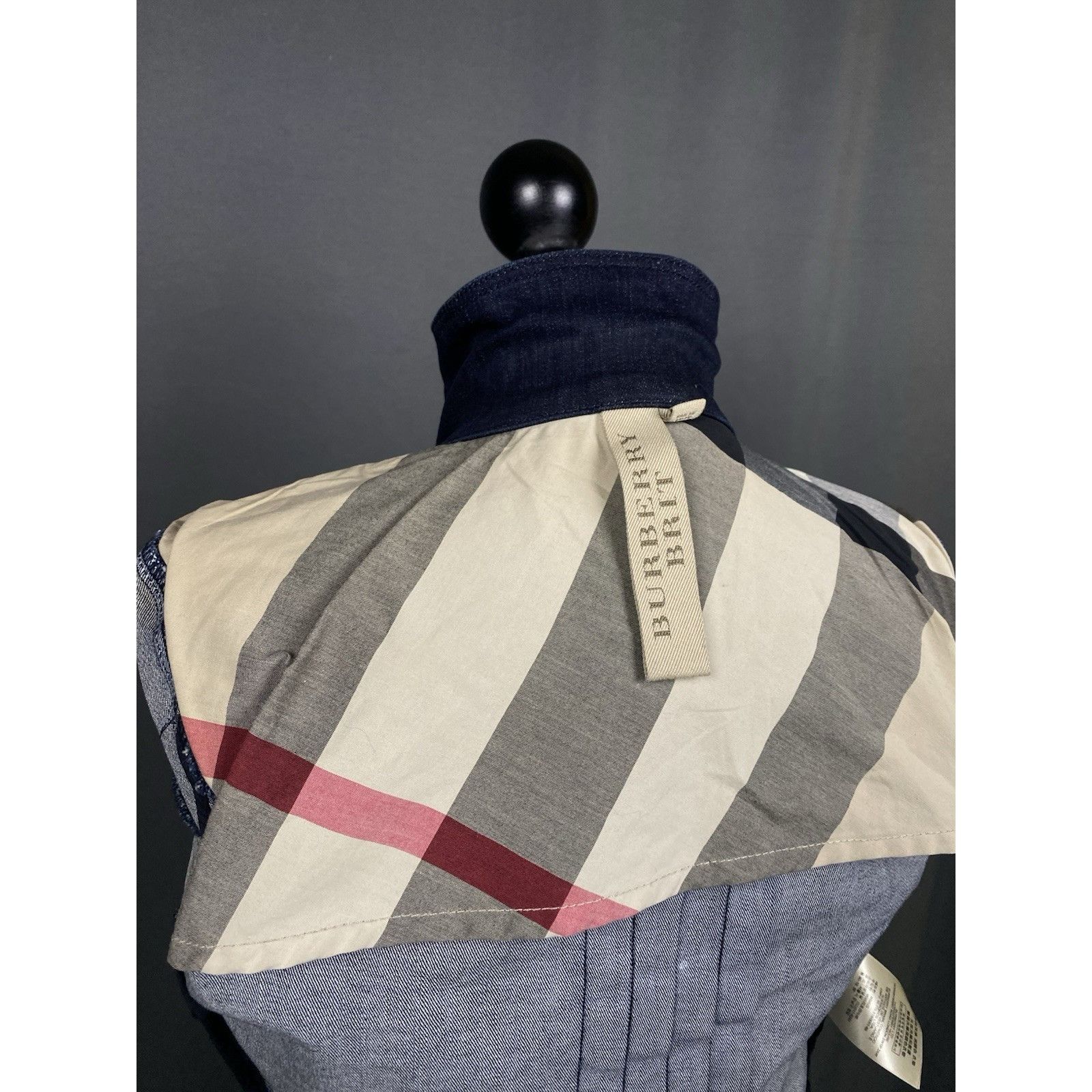 Burberry Burberry Brit Nova Check Women's Blue Denim Jeans Biker Jack Size M / US 6-8 / IT 42-44 - 11 Thumbnail