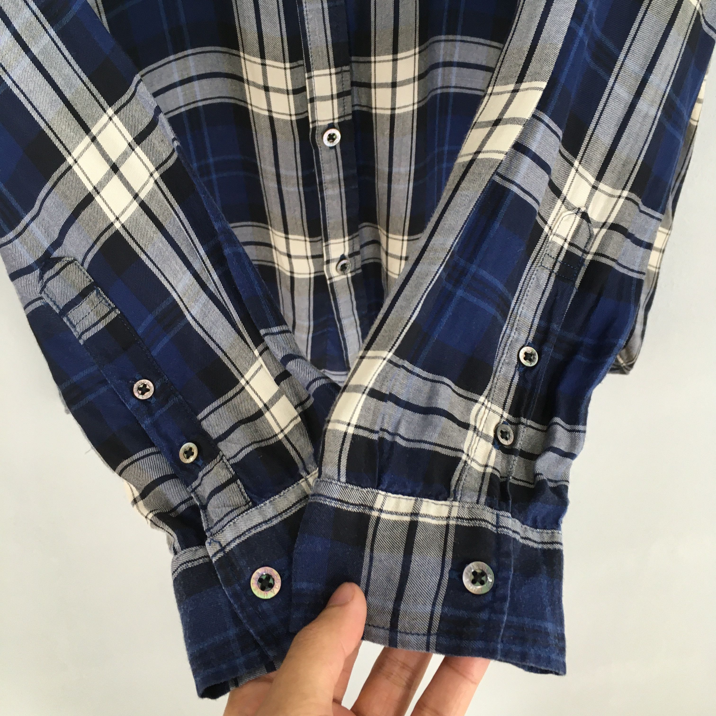 Vintage Fuga Japan Flannel Checked Plaid Shadow Shirt Medium