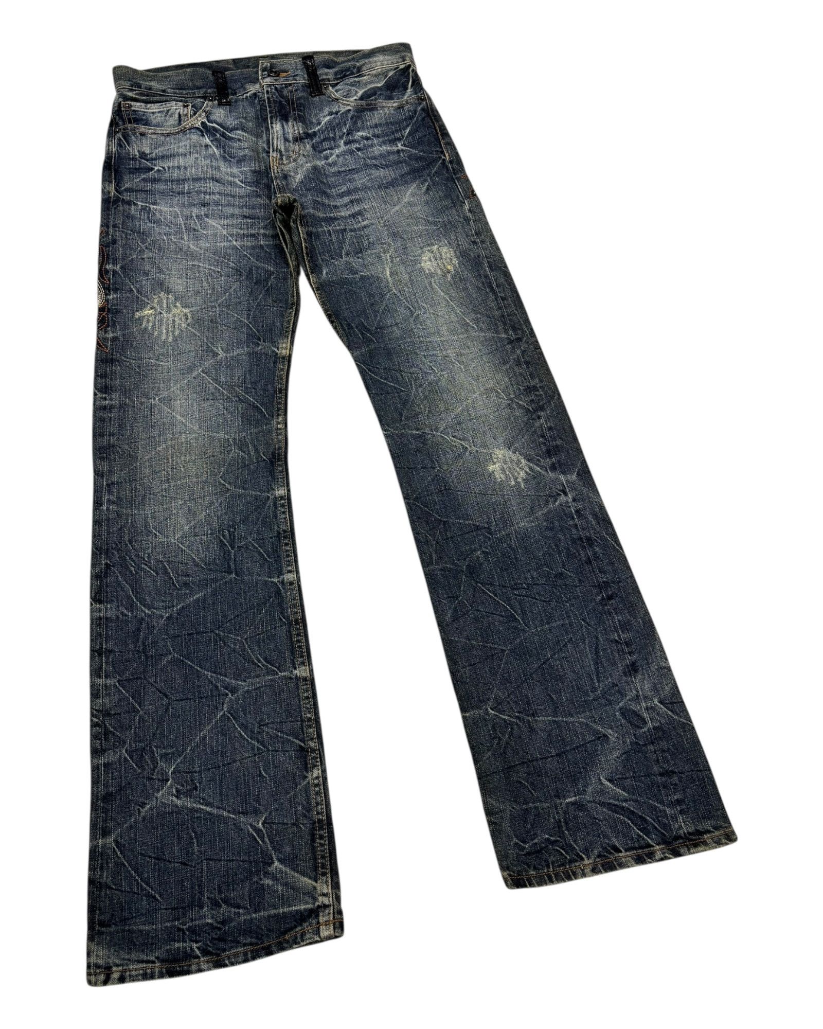 If Six Was Nine Flare Jeans Japanese Brand Snake Skin Embroidery Jeans Size US 32 / EU 48 - 3 Thumbnail