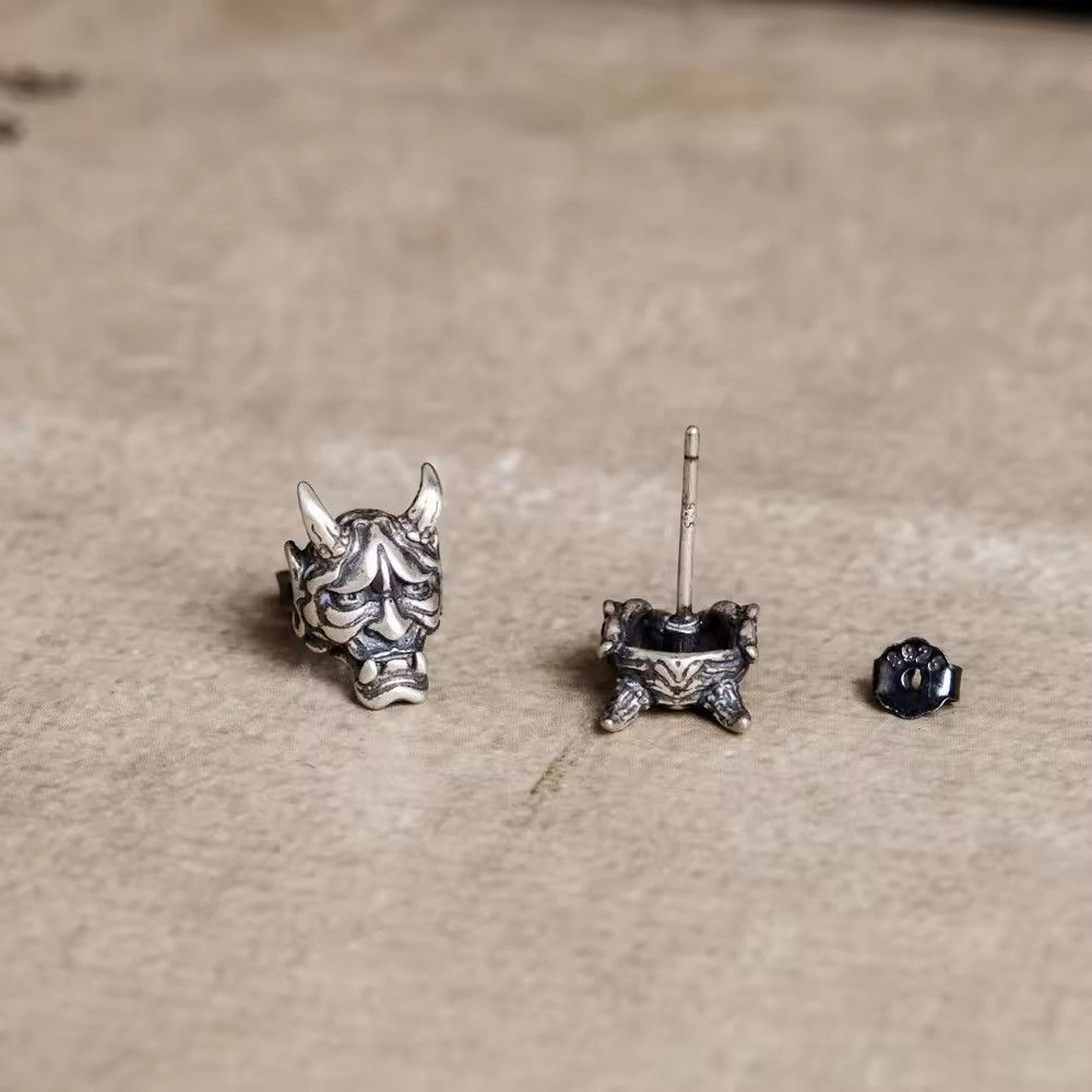 Japanese Brand × Vintage Demon Face Stud Earring (pair) Size ONE SIZE - 4 Thumbnail
