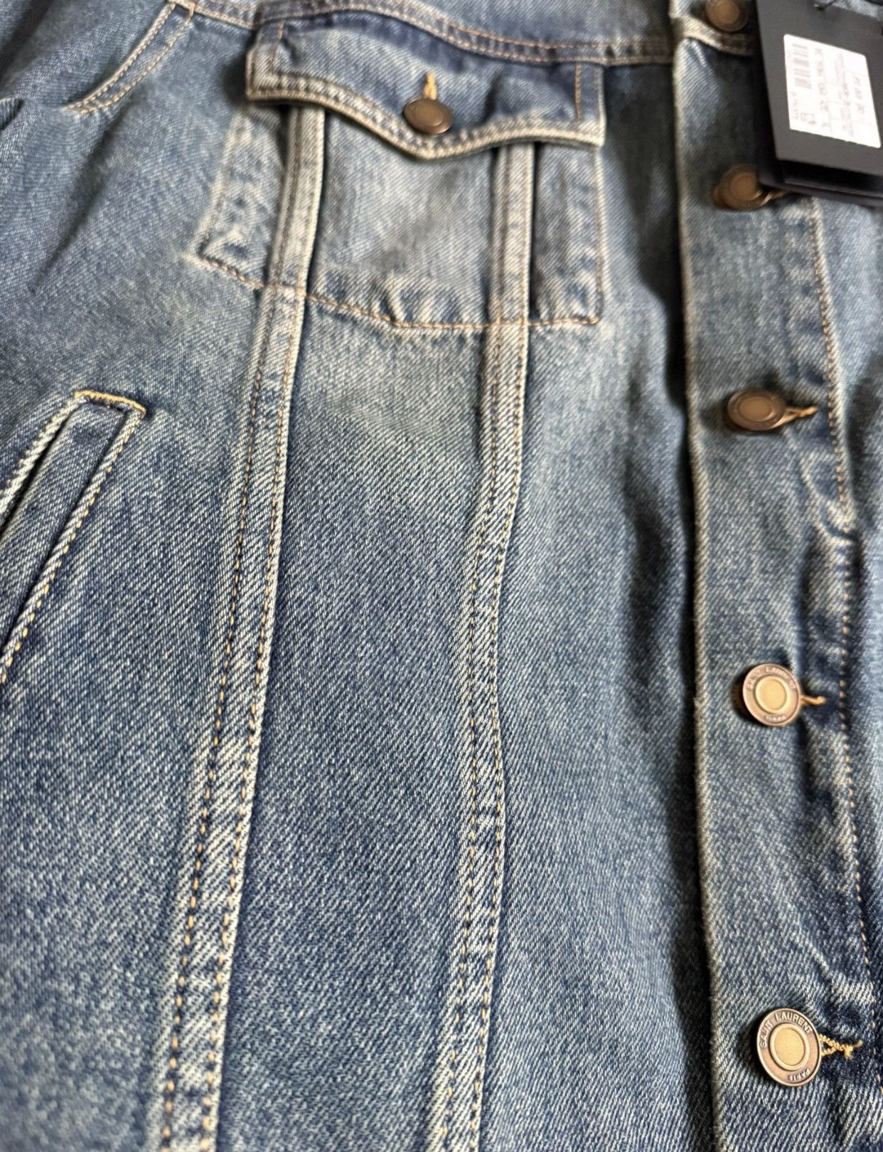 Saint Laurent Paris × Yves Saint Laurent Saint Laurent washed light blue denim jacket2412-Nextarrow Size US XL / EU 56 / 4 - 6 Thumbnail