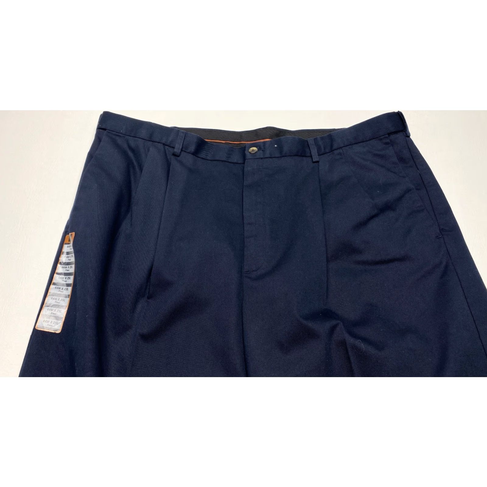 Haggar NWT Haggar Pants Mens 44x25 Khaki Navy Pleated Comfort Waistband Work To Weekend 7706 Size US 44 / EU 60 - 5 Thumbnail