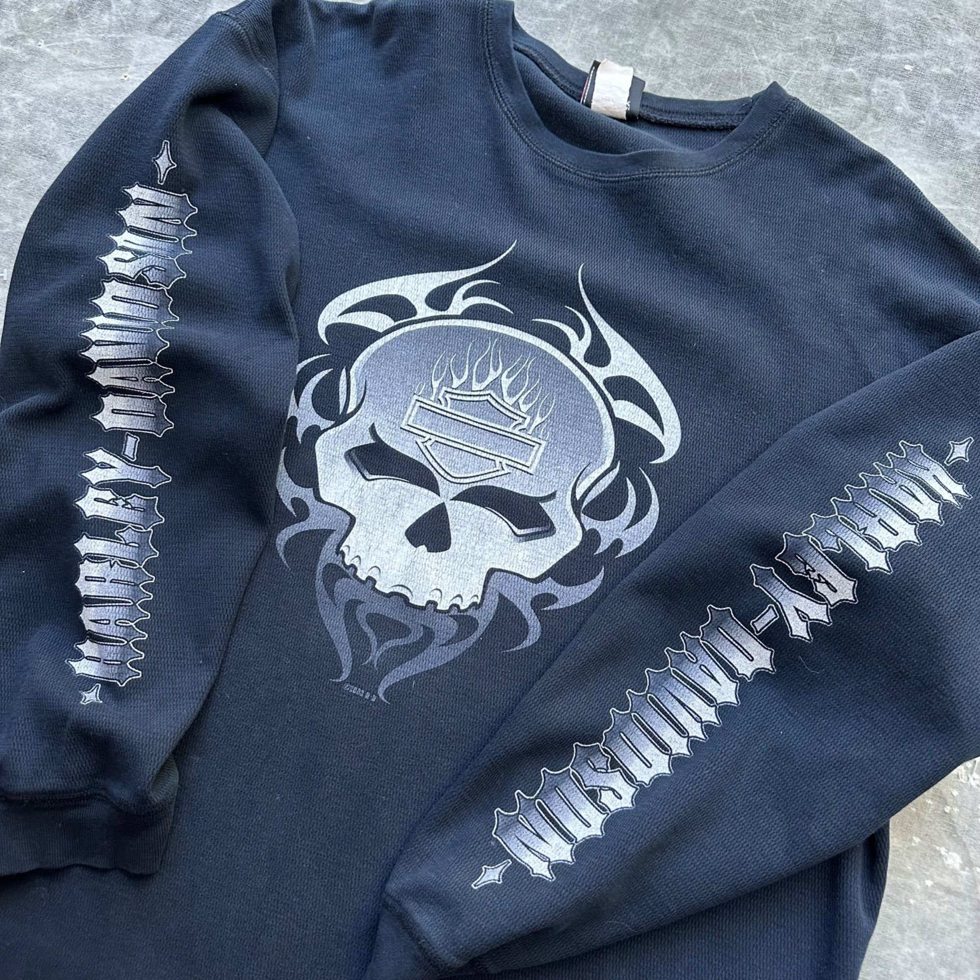 Harley Davidson × Vintage Vintage 2003 Harley Davidson Longsleeve Thermal Sleeve Print Size US XXL / EU 58 / 5 - 2 Thumbnail