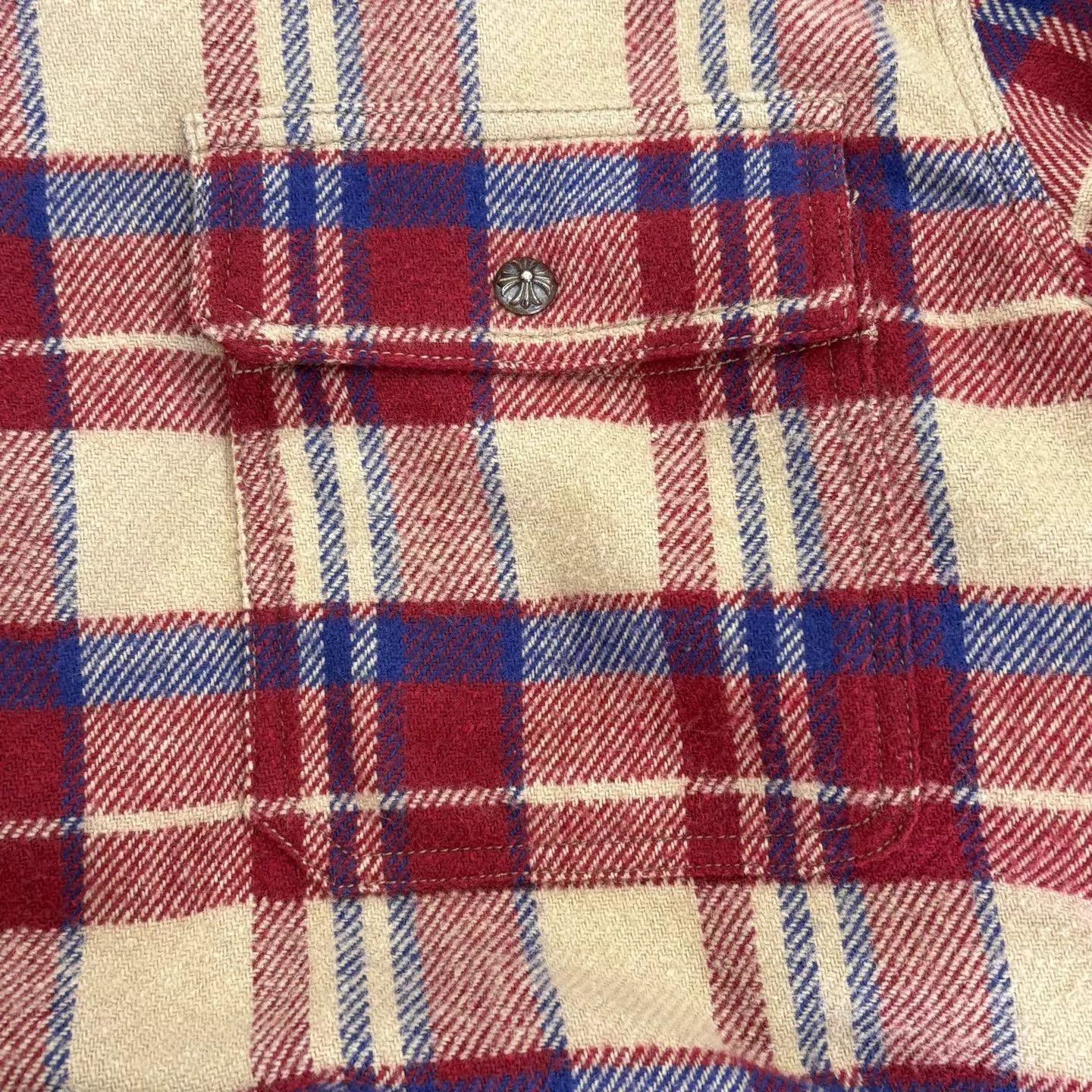 Chrome Hearts Chrome Hearts Plaid Half-Zip Flannel Red Blue XL Size US XL / EU 56 / 4 - 5 Thumbnail