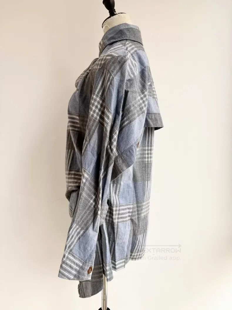 Vivienne Westwood Vivienne Westwood Vintage Blue Grey Plaid Irregular Shirt Size M / US 6-8 / IT 42-44 - 3 Thumbnail