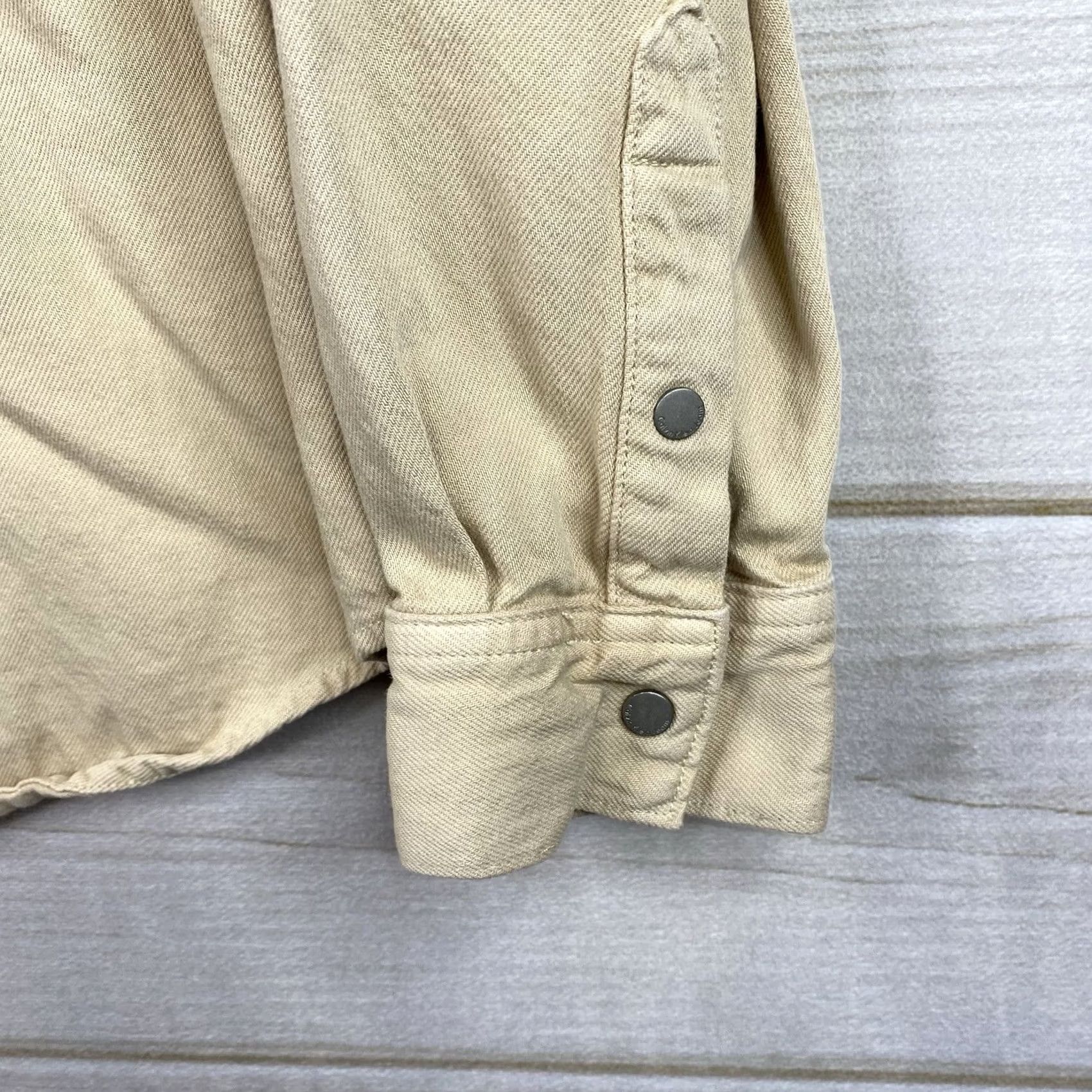 Calvin Klein Calvin Klein Jeans Mens Western Shirt Sz L Beige Yellow Snap Long Sleeve Denim Shirts Mens Western 90s Theme None Size US L / EU 52-54 / 3 - 4 Thumbnail