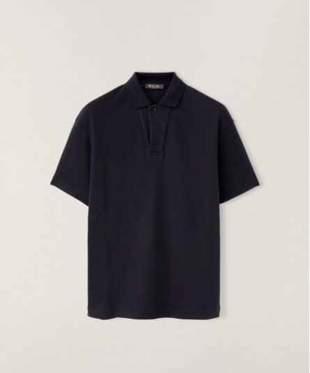 image of Loro Piana O1Srvl11E0424 Polo Open T-Shirts In Navy, Men's (Size Medium)