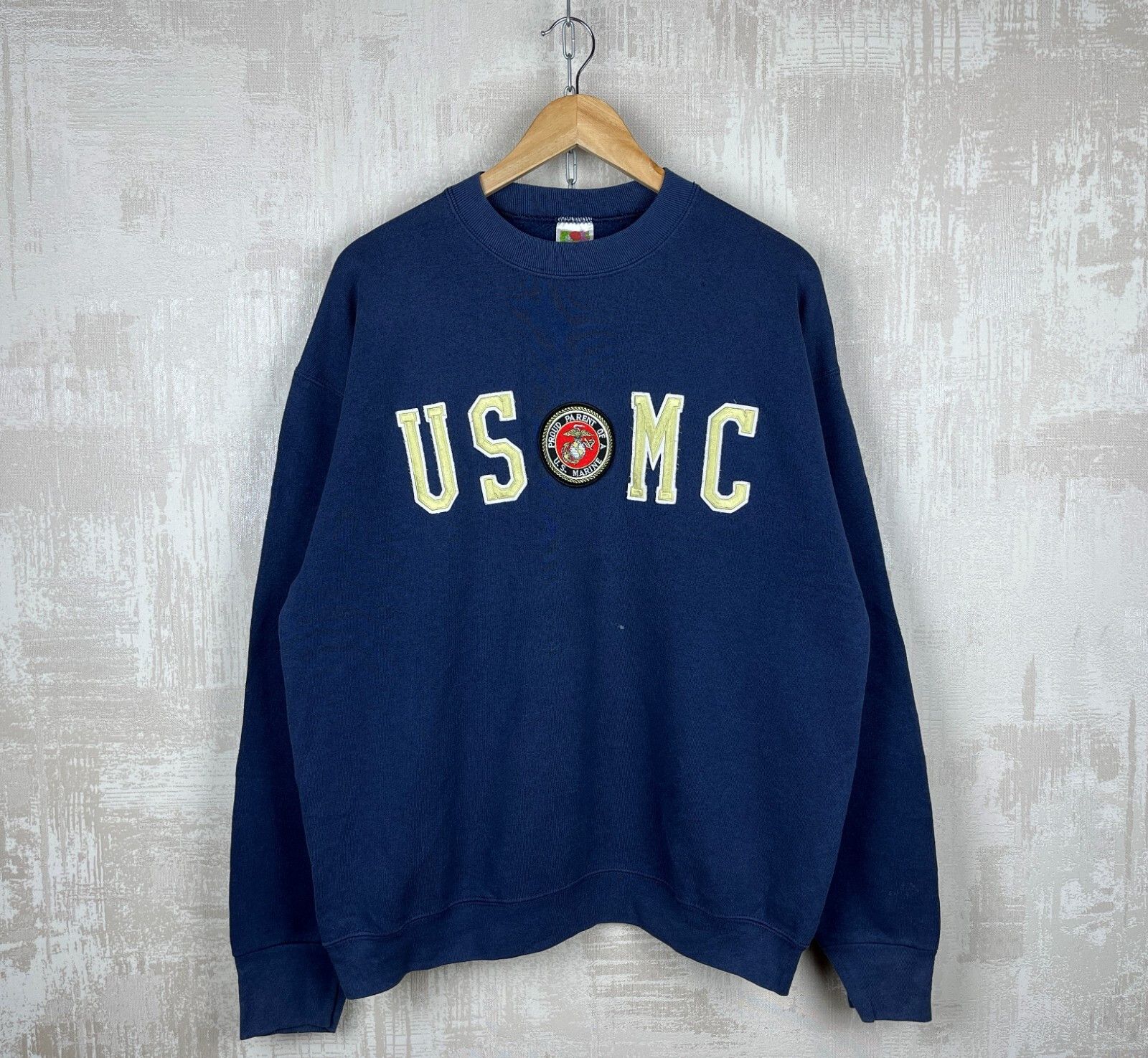 Other 90s USMC Proud Parent US Marine Corps Vintage Sweatshirt Size US L / EU 52-54 / 3 - 2 Thumbnail