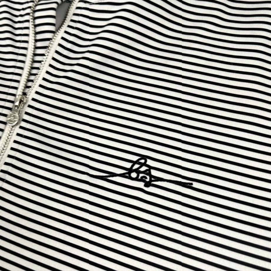 Vintage Boston Scott Golf Pullover Mens Large White Blue Striped Performance Stretch Shirt Size US L / EU 52-54 / 3 - 2 Thumbnail