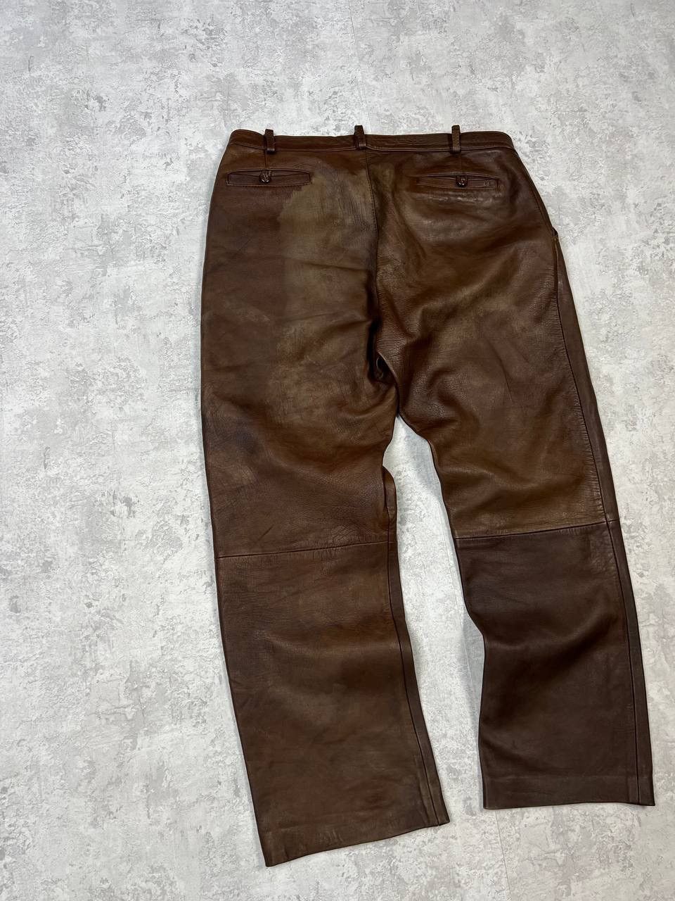 Genuine Leather Vintage Brown Leather Pants Y2K Size US 36 / EU 52 - 7 Thumbnail