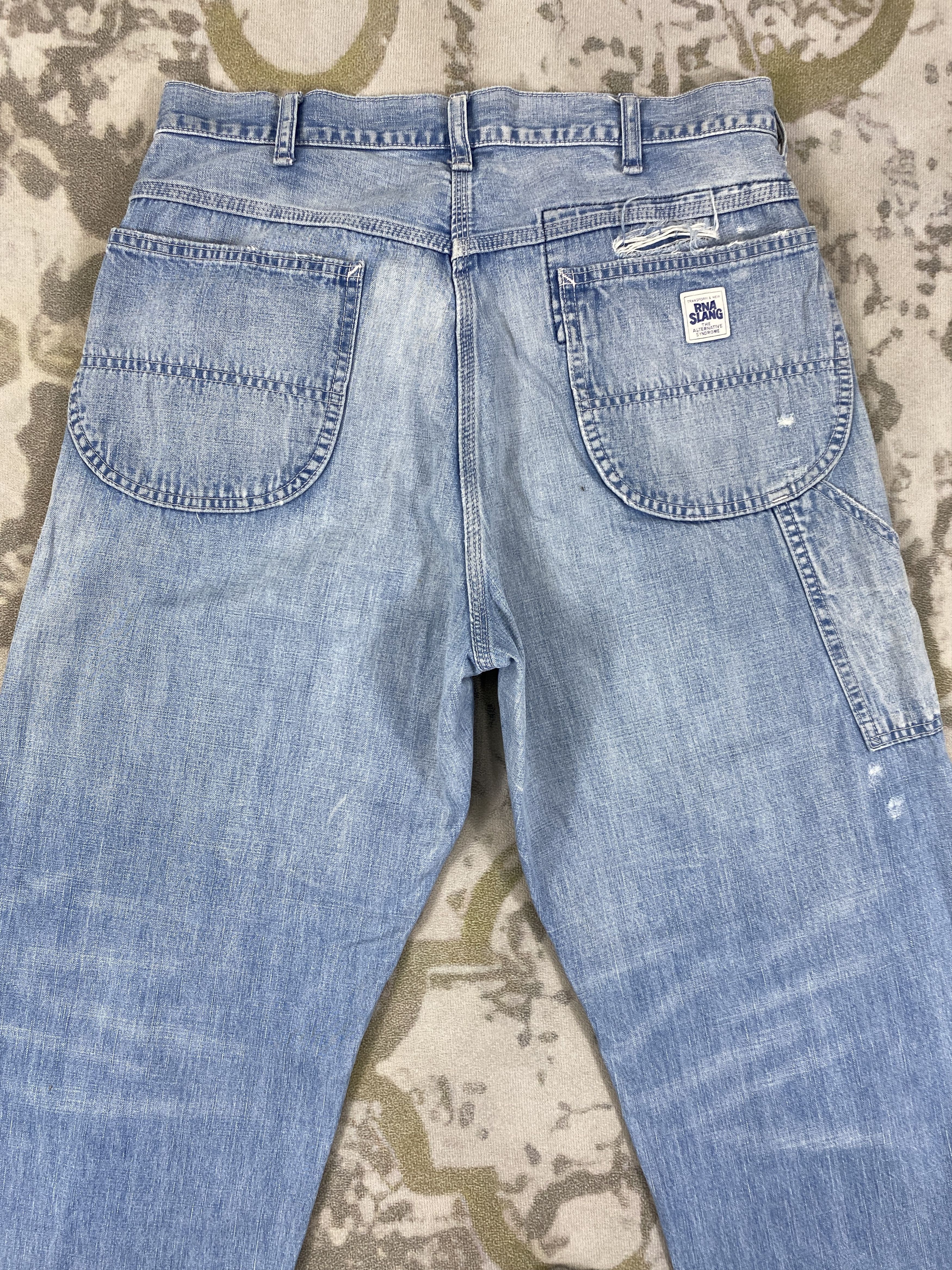 Japanese Brand Vintage Rna Slang Carpenter Jeans 32x29.5 Denim- JN3527 Size US 32 / EU 48 - 4 Thumbnail