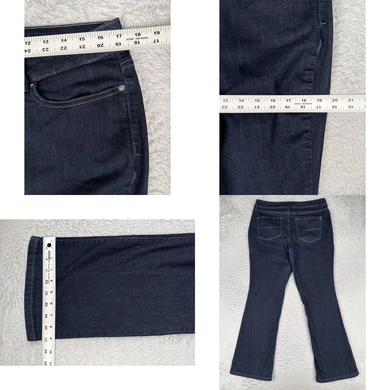 Lee Lee Modern Series Jeans Womens Bootcut Regular 16 Blue Dark Wash Mid Rise Stretch 34x30 Size 38" / US 16 / IT 52 - 9 Thumbnail