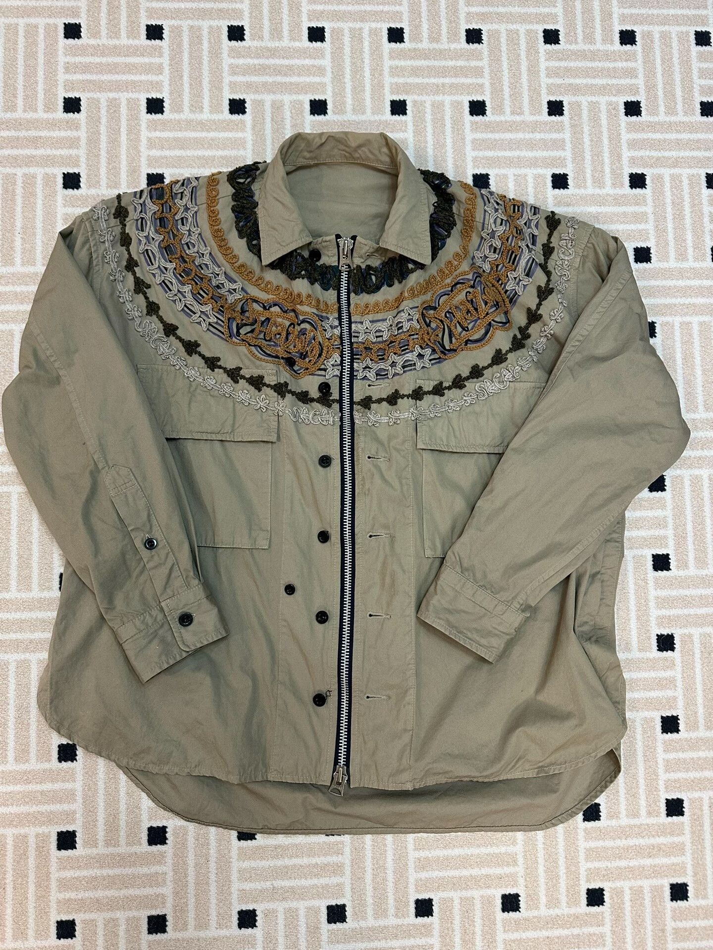 Sacai SACAI Ethnic Style Oversized Shirt Jacket Size US S / EU 44-46 / 1 - 1 Thumbnail
