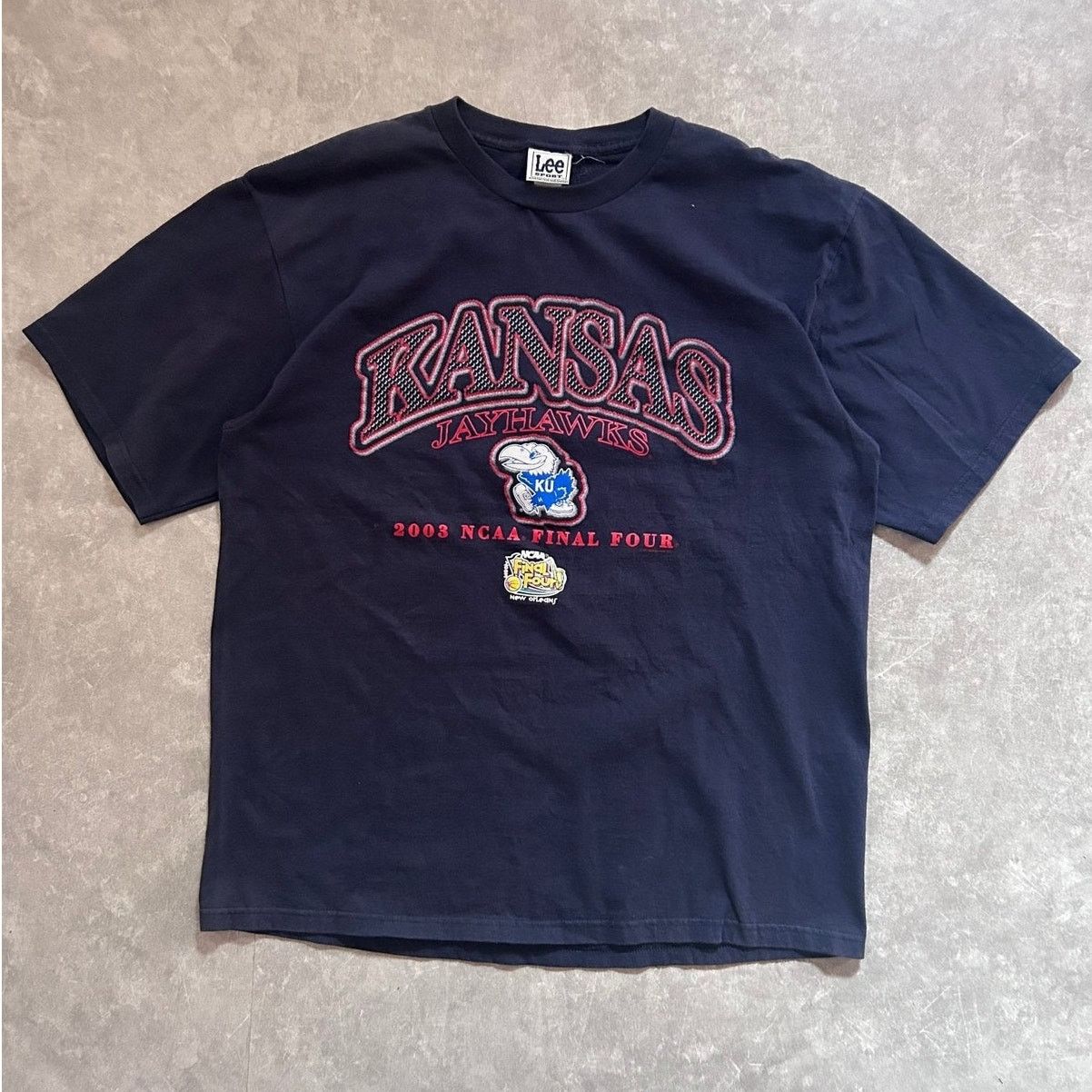 Lee 2003 Vintage Kansas Jayhawks Final Four Navy T Shirt Size XL Size US XL / EU 56 / 4 - 1 Thumbnail