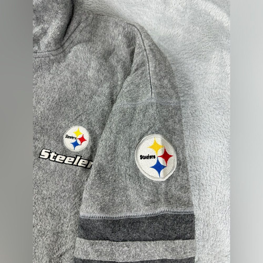 NFL Vtg Pittsburgh Steelers Grey 1/4 Zip Polyester jacket size Size US L / EU 52-54 / 3 - 9 Thumbnail