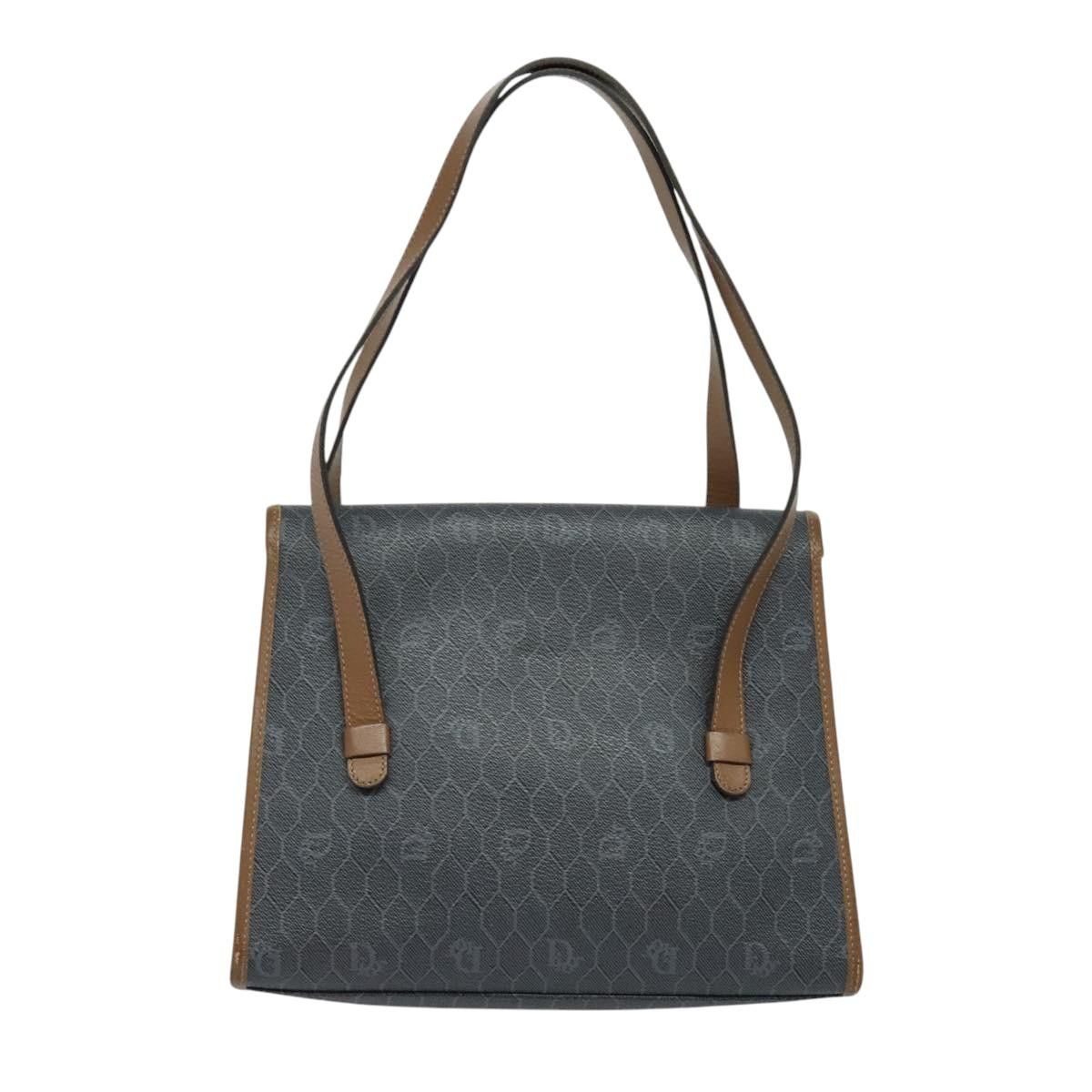 Dior DIOR Honeycomb Canvas Hand Bag Pvc Leather Gray Gold Size ONE SIZE - 3 Thumbnail