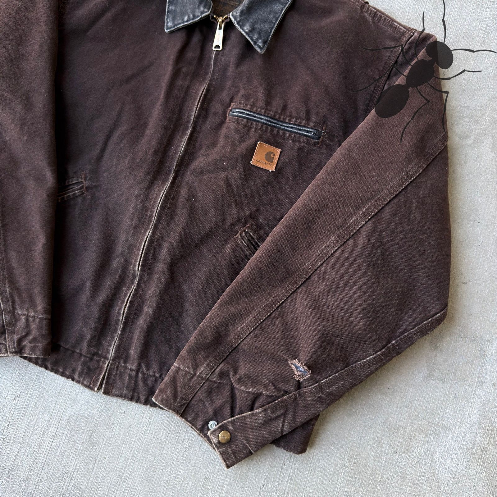 Carhartt × Vintage Carhartt J97 DKB brown Detroit work wear jacket Size US L / EU 52-54 / 3 - 4 Thumbnail