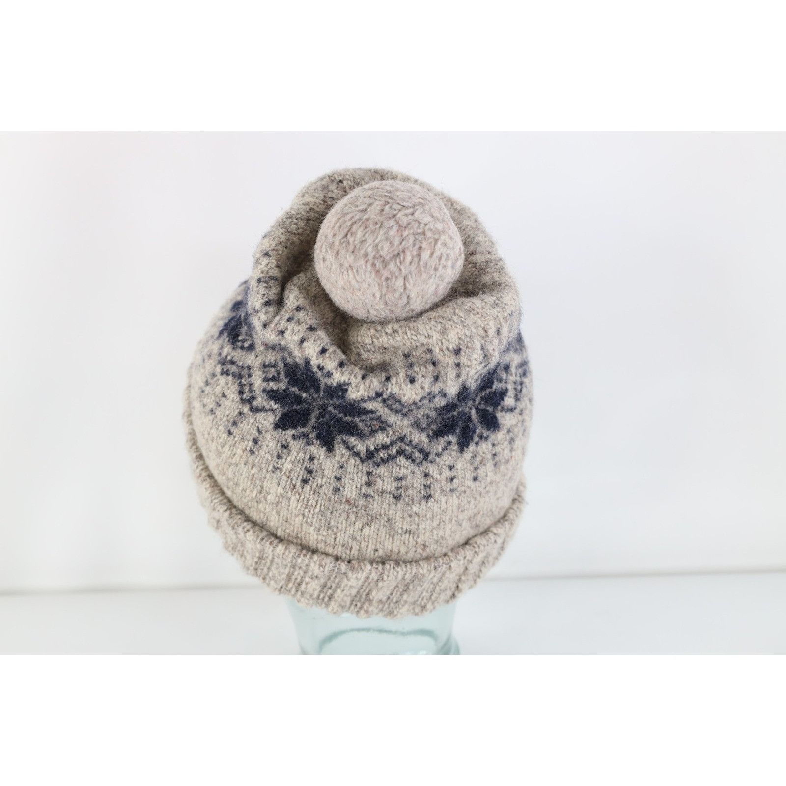 Vintage Vintage 90s Streetwear Wool Blend Knit Fair Isle Pom Beanie Size ONE SIZE - 3 Thumbnail