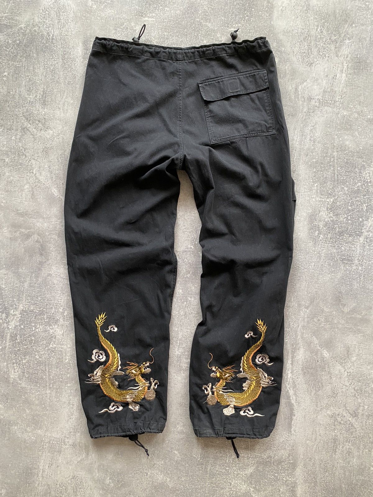 Japanese Brand × Vintage Vintage Dragon Embroidered Maharishi Styled Bondage Pants Size US 34 / EU 50 - 2 Thumbnail