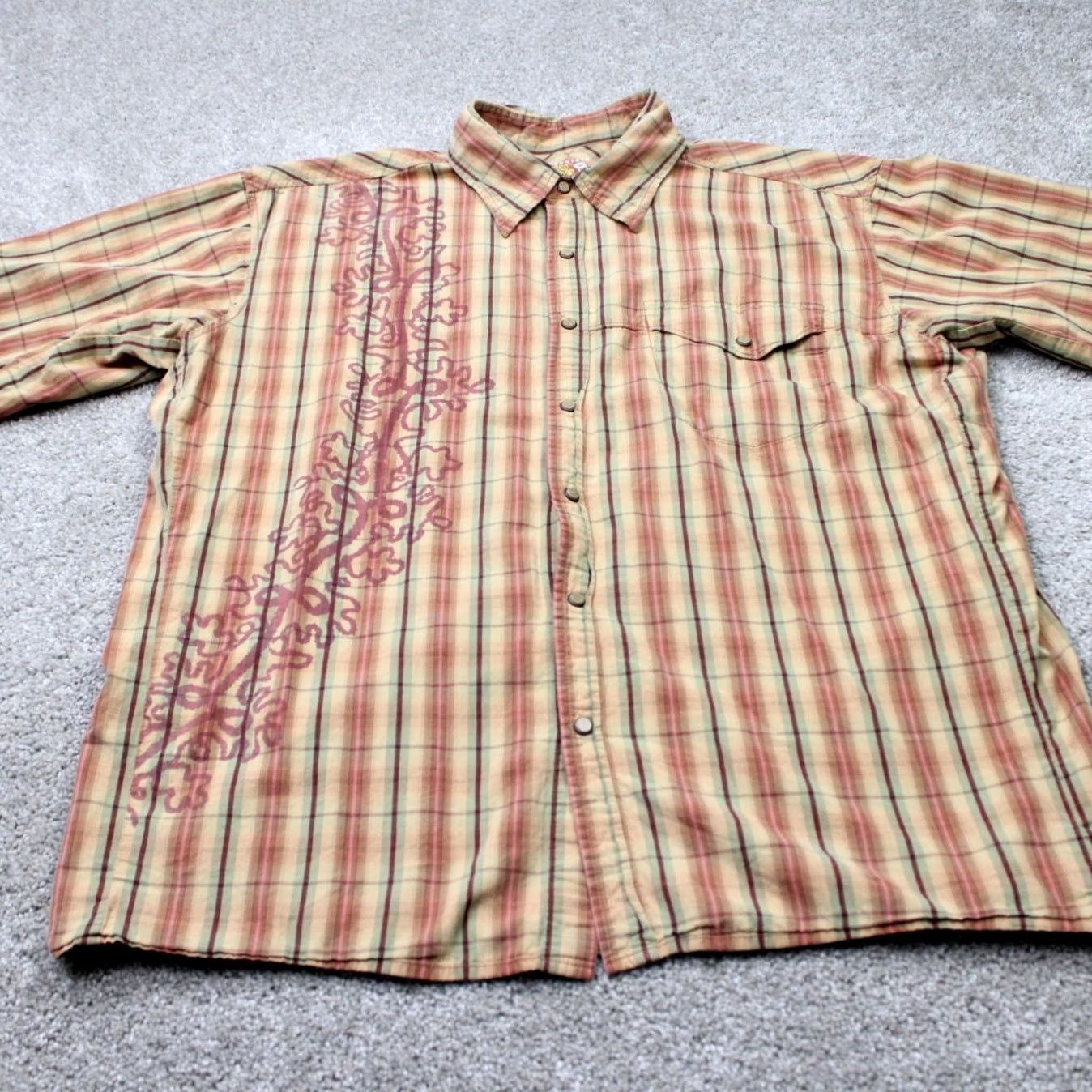 Mountain Hardwear Mountain Hardwear Shirt Mens XL Brown Plaid Geometric Cotton S/S Hummer logo Size US XL / EU 56 / 4 - 3 Thumbnail