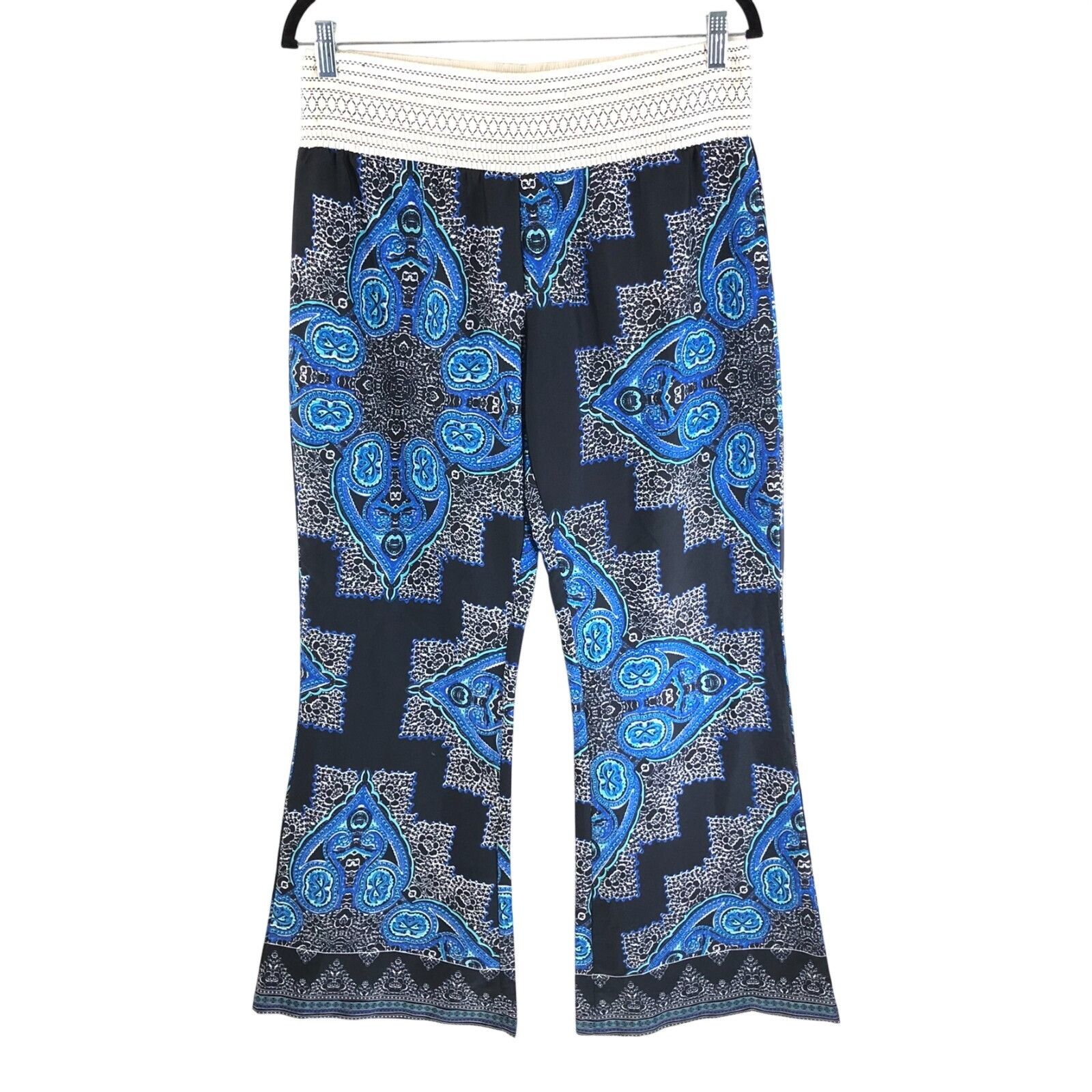 Other Vanilla Star Womens Lounge Pants Pull On Flare Geometric Nav Size 32" / US 10 / IT 46 - 1 Thumbnail