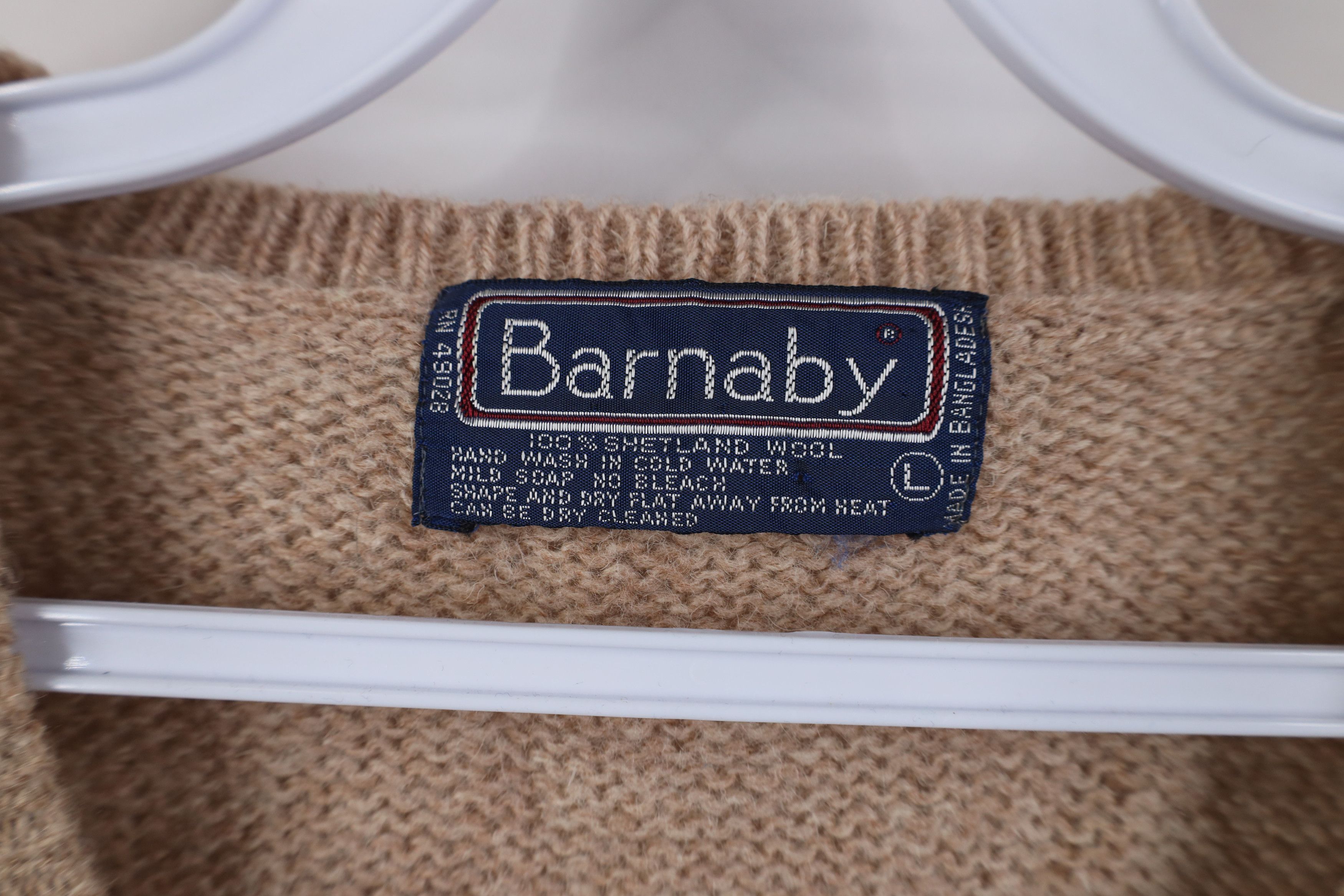 Vintage Vintage 70s Streetwear Shetland Wool Knit Sweater Vest Beige Size L / US 10 / IT 46 - 4 Thumbnail