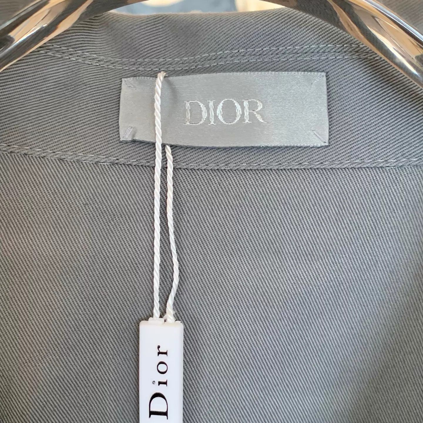Dior DIOR Men's Cotton Gabardine Embroidered Zip LS Shirt Size US M / EU 48-50 / 2 - 2 Thumbnail