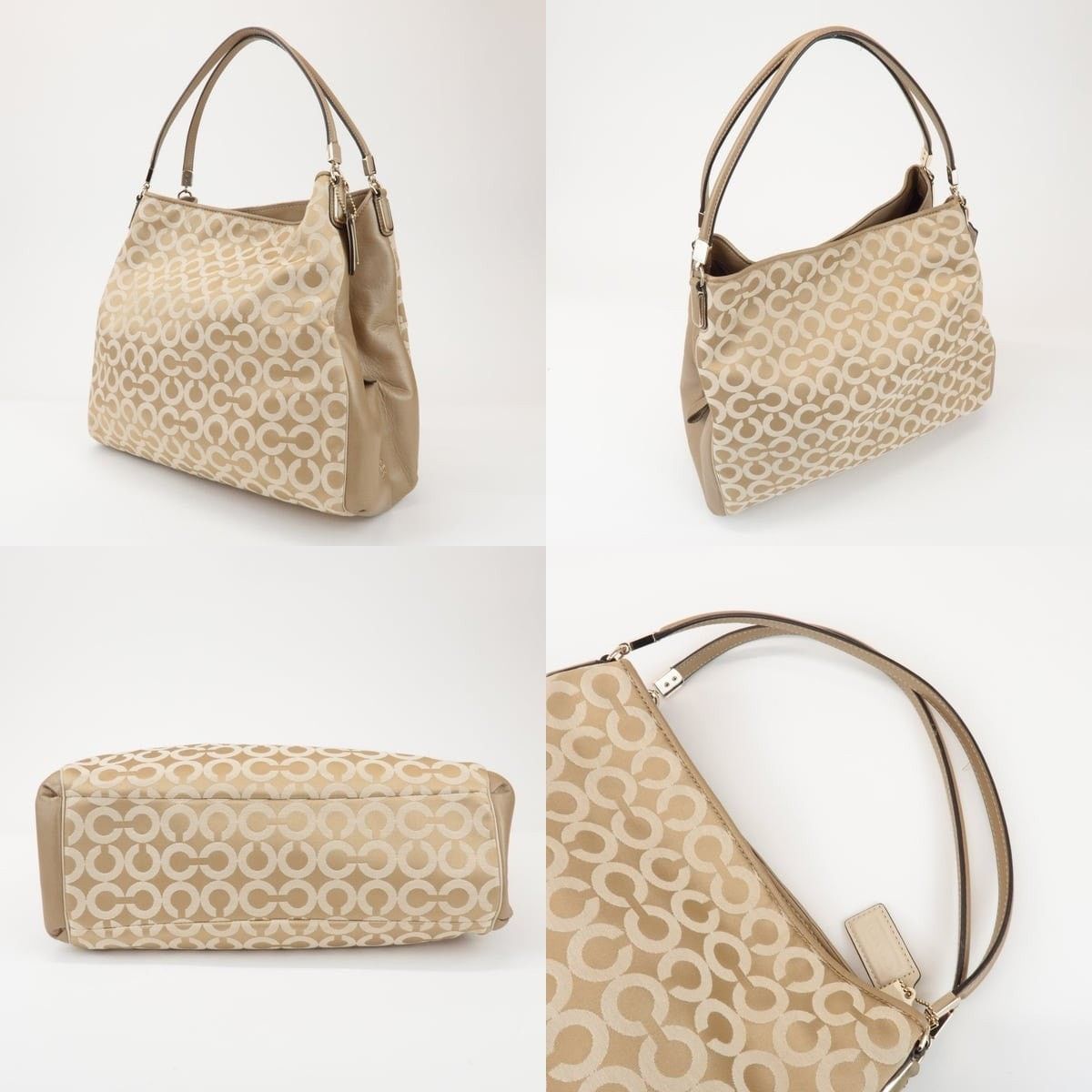 Coach Coach Op Art Canvas Shoulder Bag Beige Size ONE SIZE - 3 Thumbnail