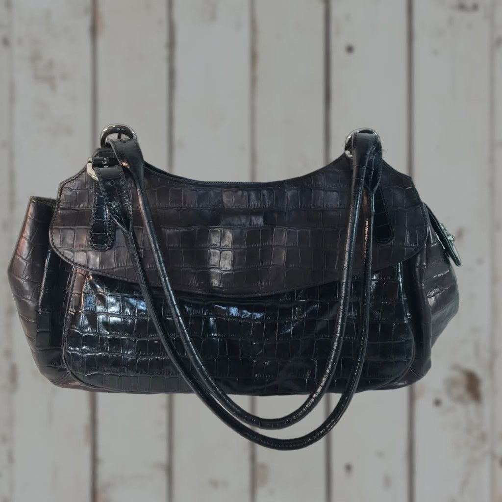 Doublet Maxx Brown Leather Shoulder Bag Large Zip Closure Double Handle Business Casual Travel Womens Size ONE SIZE - 1 Thumbnail
