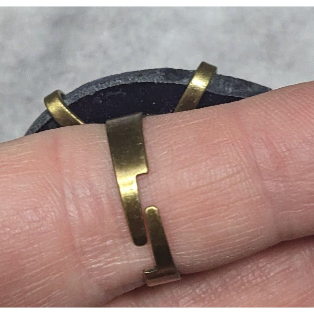 Other Dark Blue Dyed Geode Slice Adjustable Statement Ring Size 6 Size ONE SIZE - 7 Thumbnail