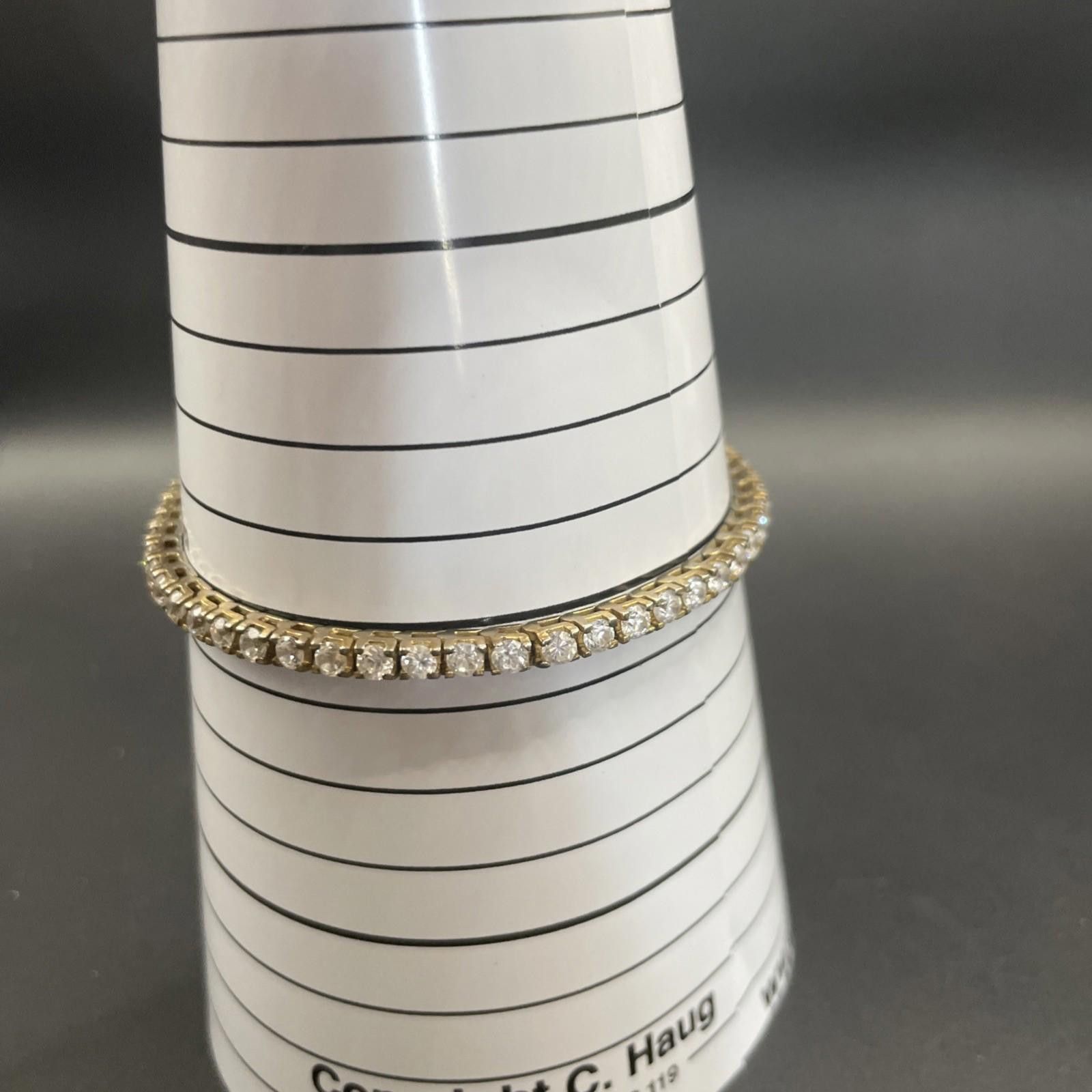 The Unbranded Brand PAJ 925 Sterling Silver Square Cubic Zirconia Bracelet 7” Size ONE SIZE - 5 Thumbnail