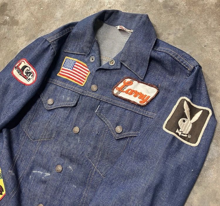 Levi's × Vintage 70’s Levi’s Trucker Jacket Lots Of Patches And Stitching Size US XS / EU 42 / 0 - 4 Thumbnail