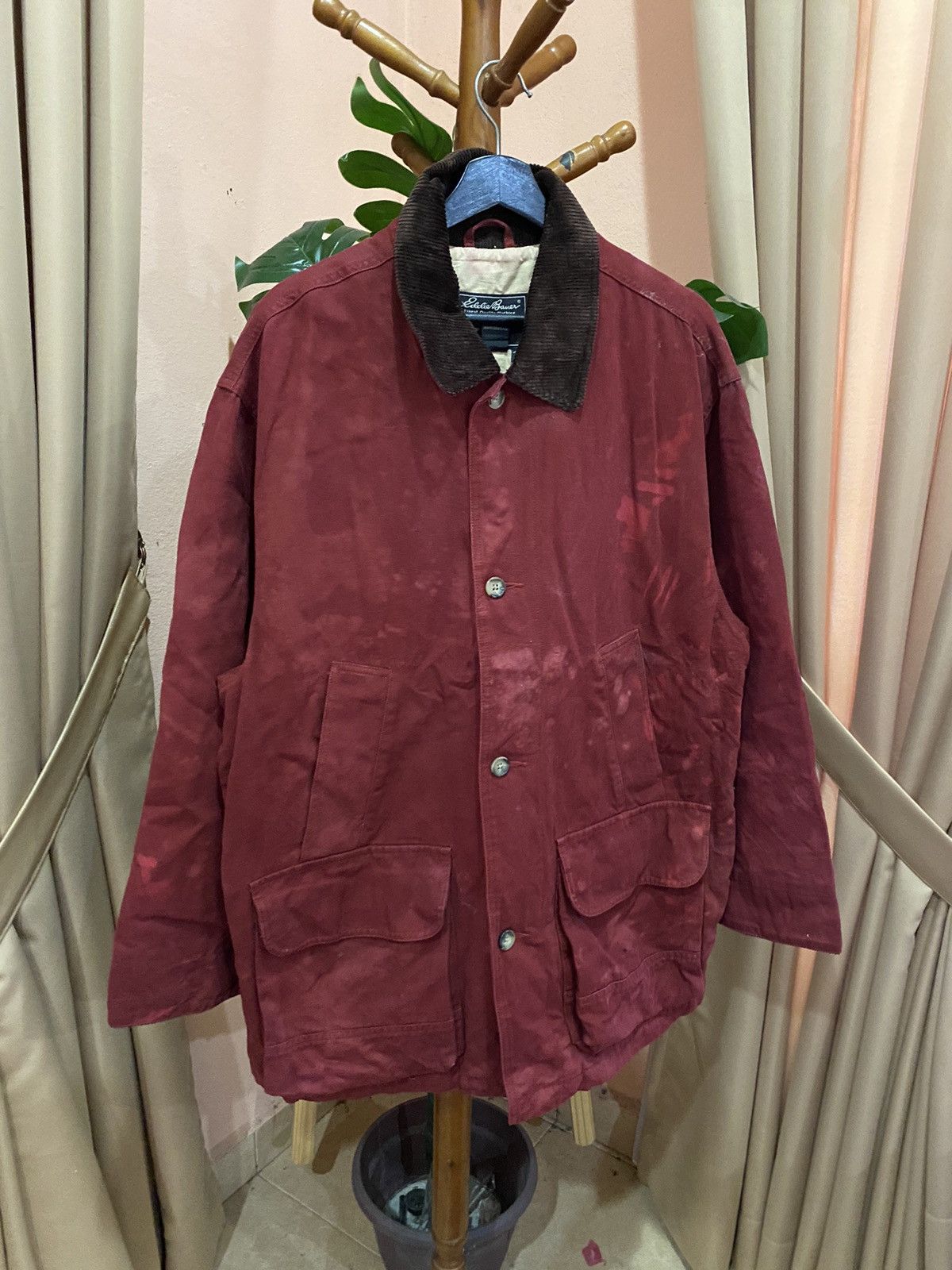Eddie Bauer VINTAGE EDDIE BAUER MAROON FIELD JACKET WITH CORDUROY COLLAR Size US M / EU 48-50 / 2 - 3 Thumbnail
