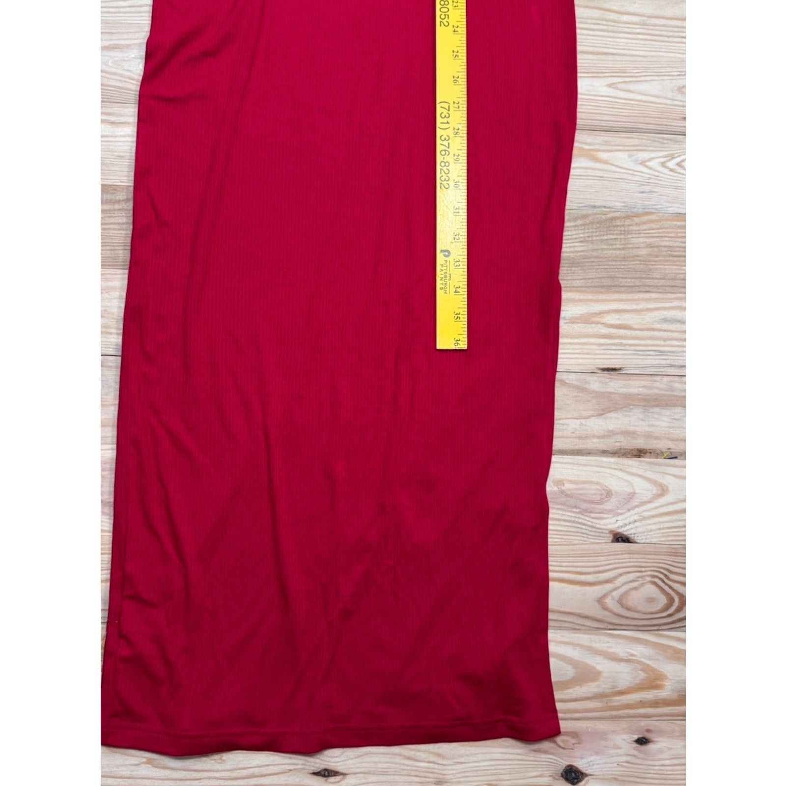 Loft Loft Red Halter Stretch Knit Side-slit Maxi Dress X-Small Size XS / US 0-2 / IT 36-38 - 9 Thumbnail
